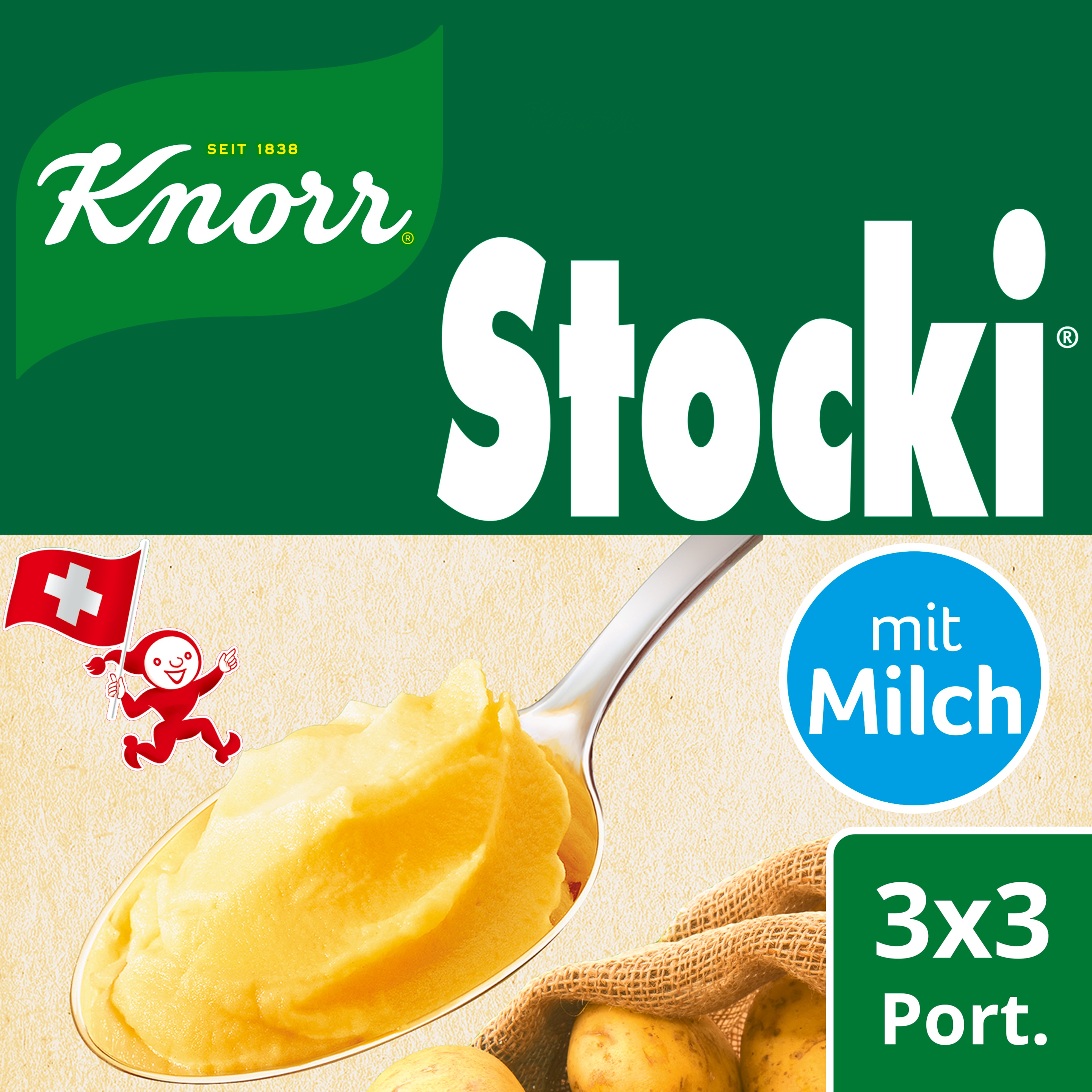 Knorr Stocki mit Milch Kartoffelstock  3x3 Portionen packshot