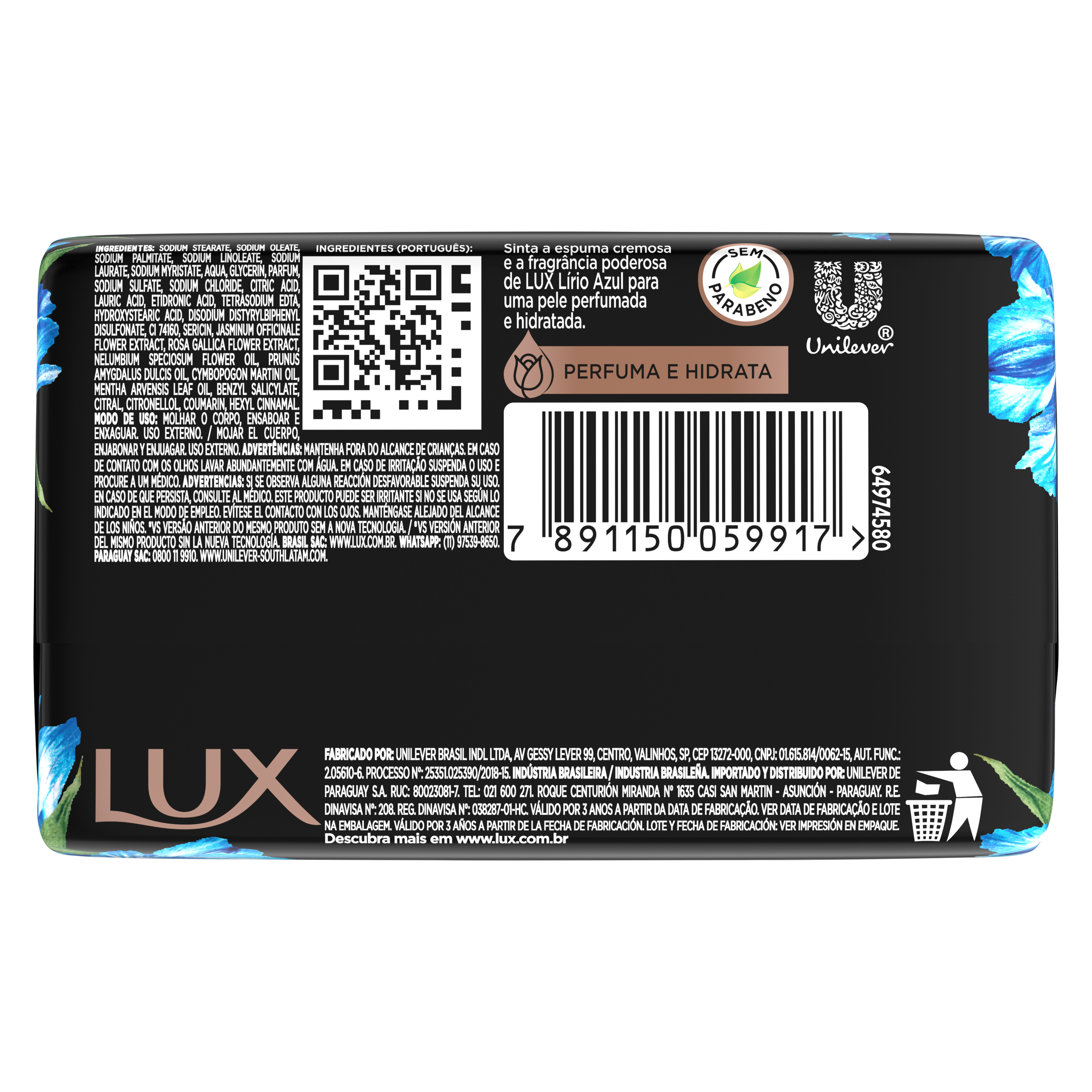 Sabonete em Barra Lírio Azul