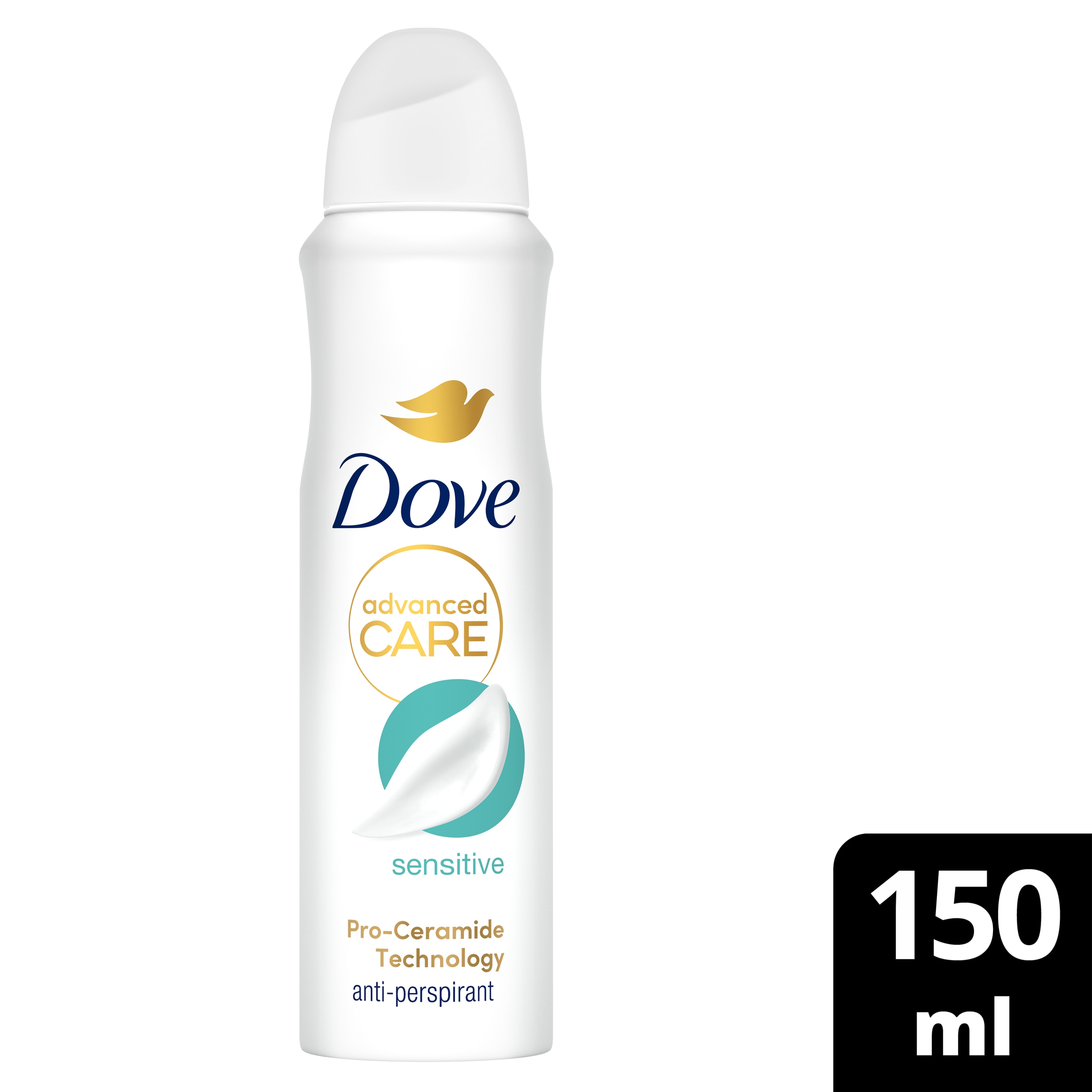 Dove Advanced Care Sensitive  Antiperspirant Deodorant Body Spray  6x150ml packshot