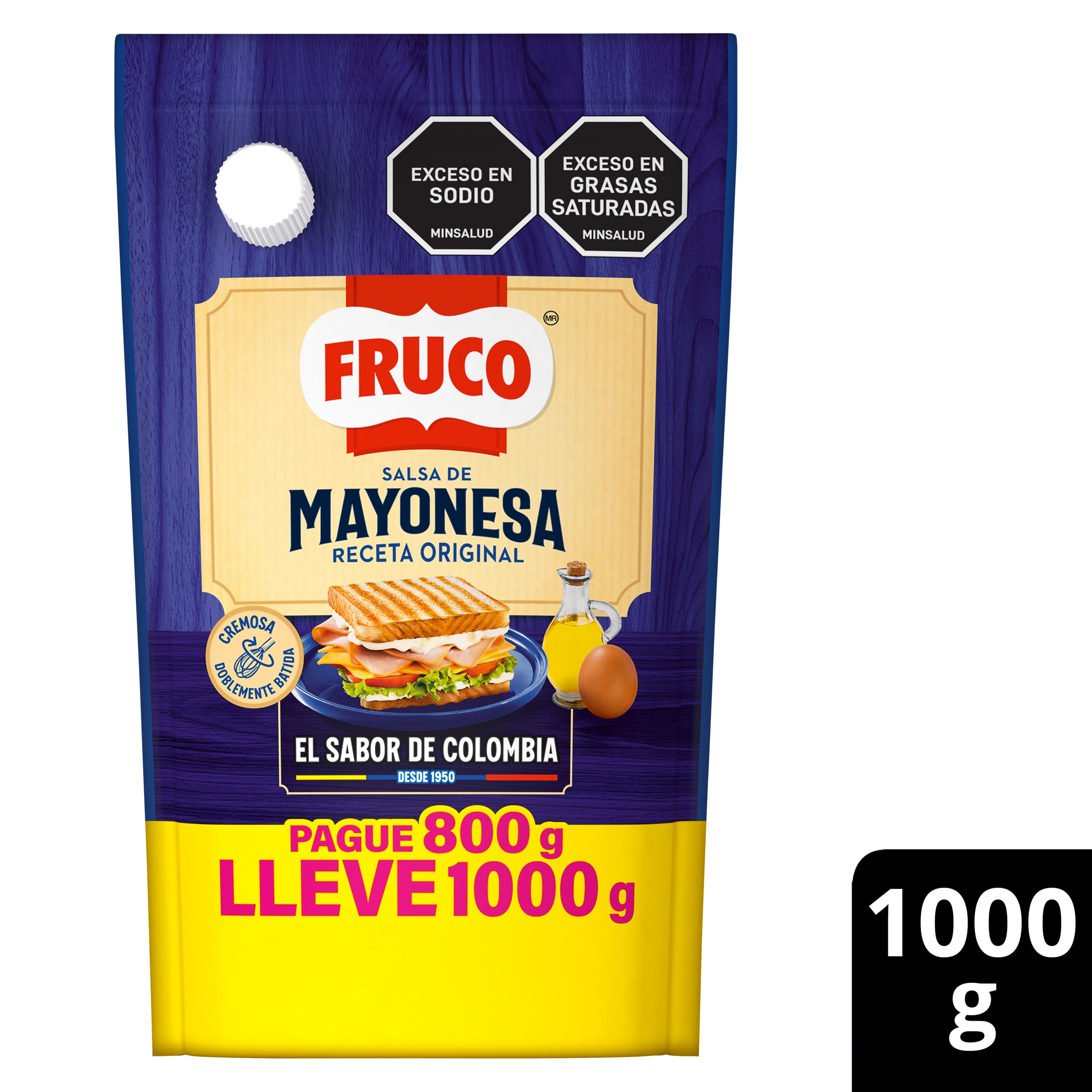 FRUCO  Salsa Mayonesa  Pague 800gr Lleve  1000gr packshot