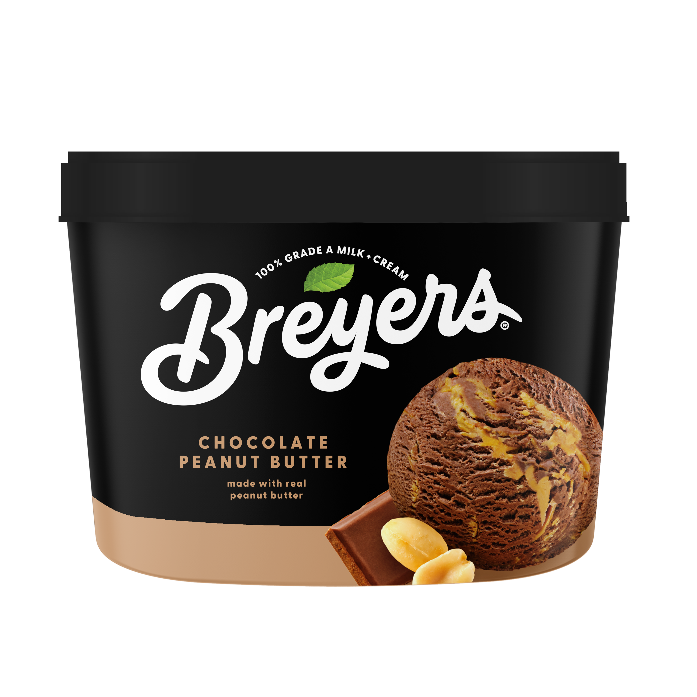 A 48 ounce tub of Breyers® Chocolate Peanut Butter simple pack image packshot