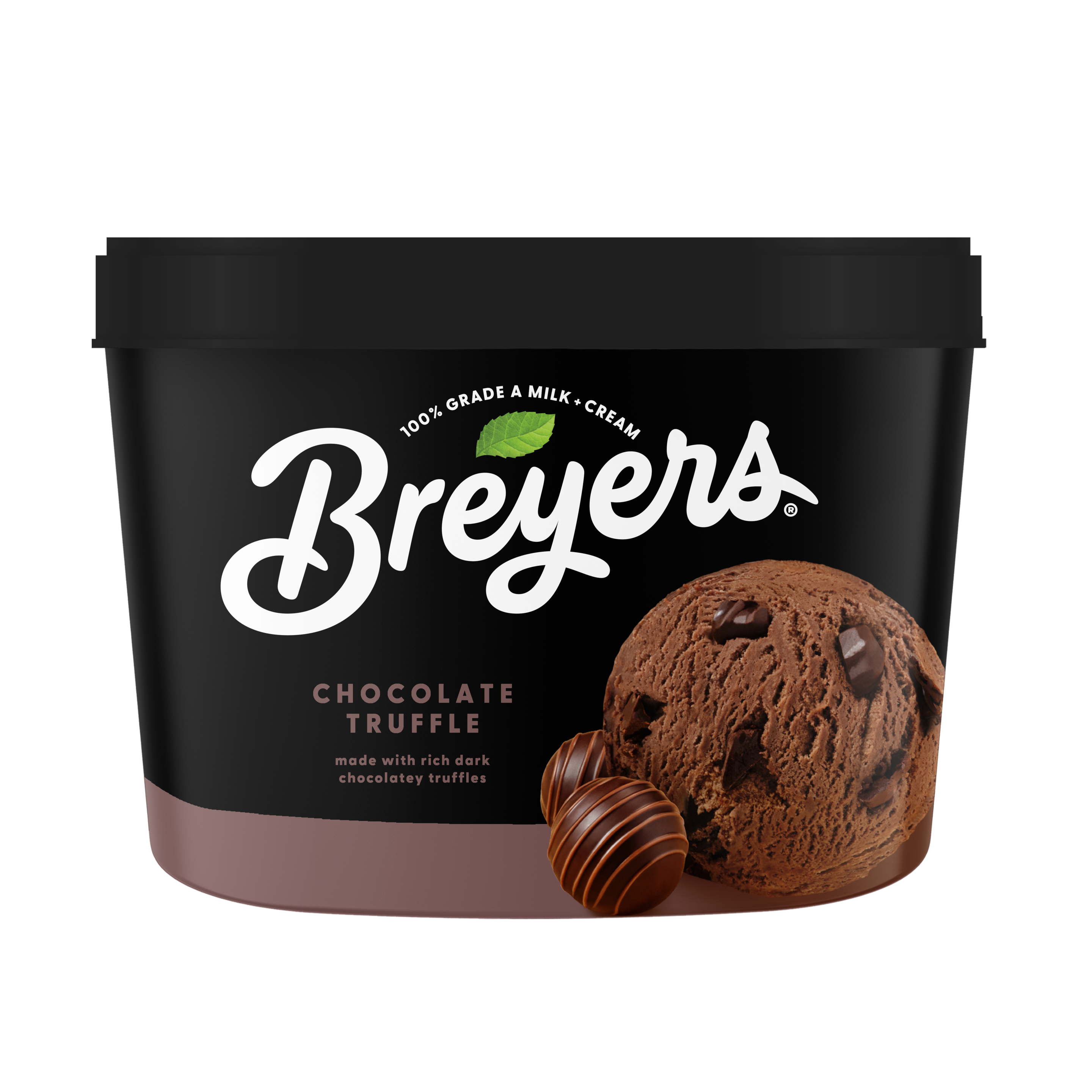 A 48 ounce tub of Breyers® Chocolate Truffle simple pack image packshot