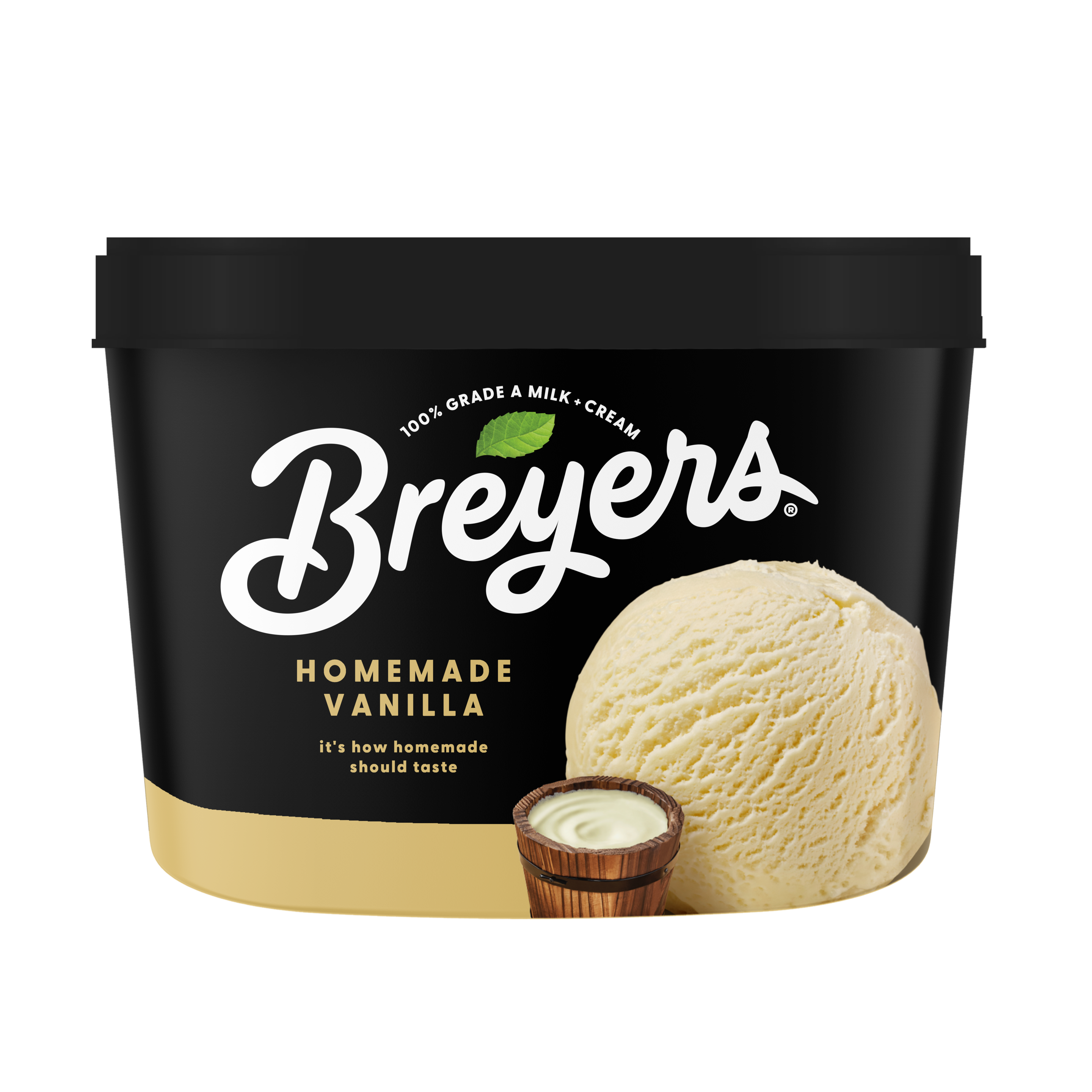 A 48 ounce tub of Breyers® Homemade Vanilla simple pack image packshot