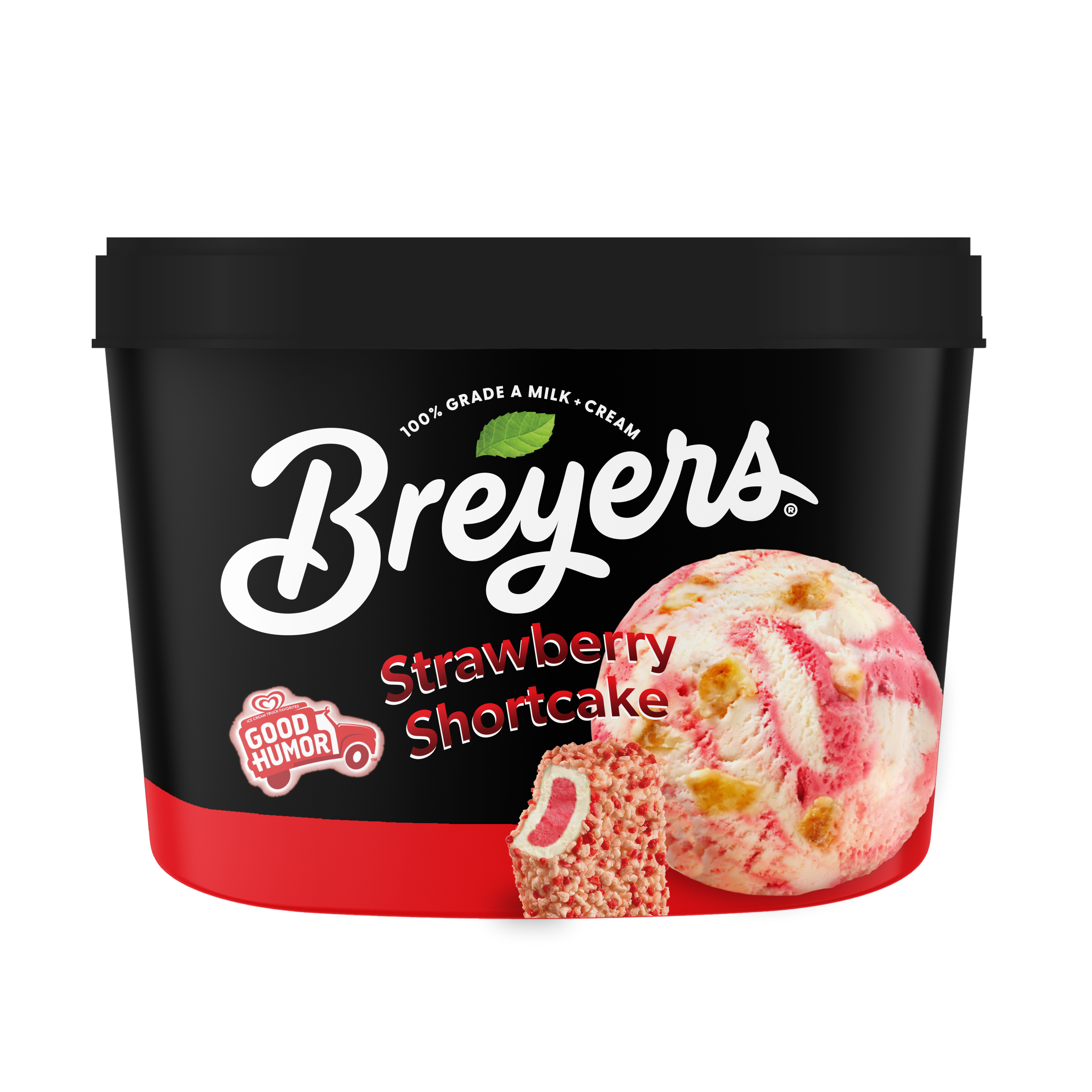 A 48 ounce tub of Breyers® Strawberry Shortcake simple pack image packshot