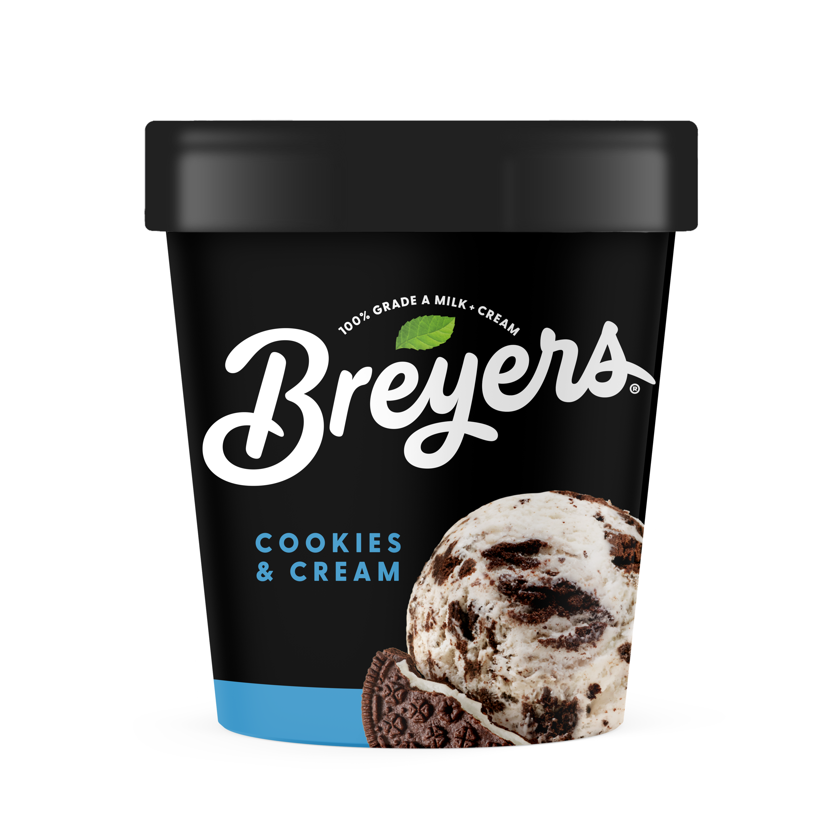 A 16 ounce tub of Breyers® Cookies & Cream simple pack image