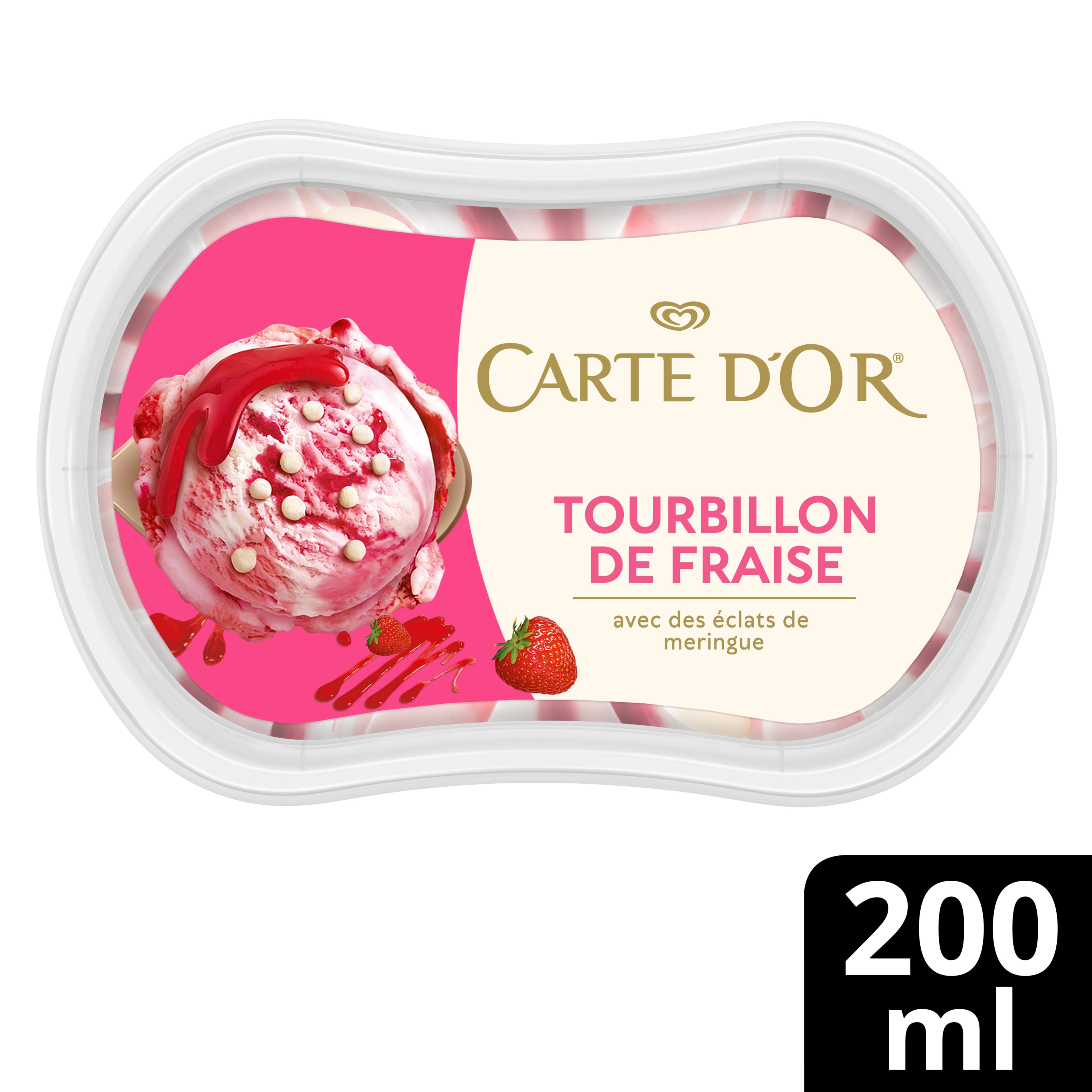 Carte D''Or  Glace  Les Minis Plaisirs Tourbillon de Fraise  200ml packshot