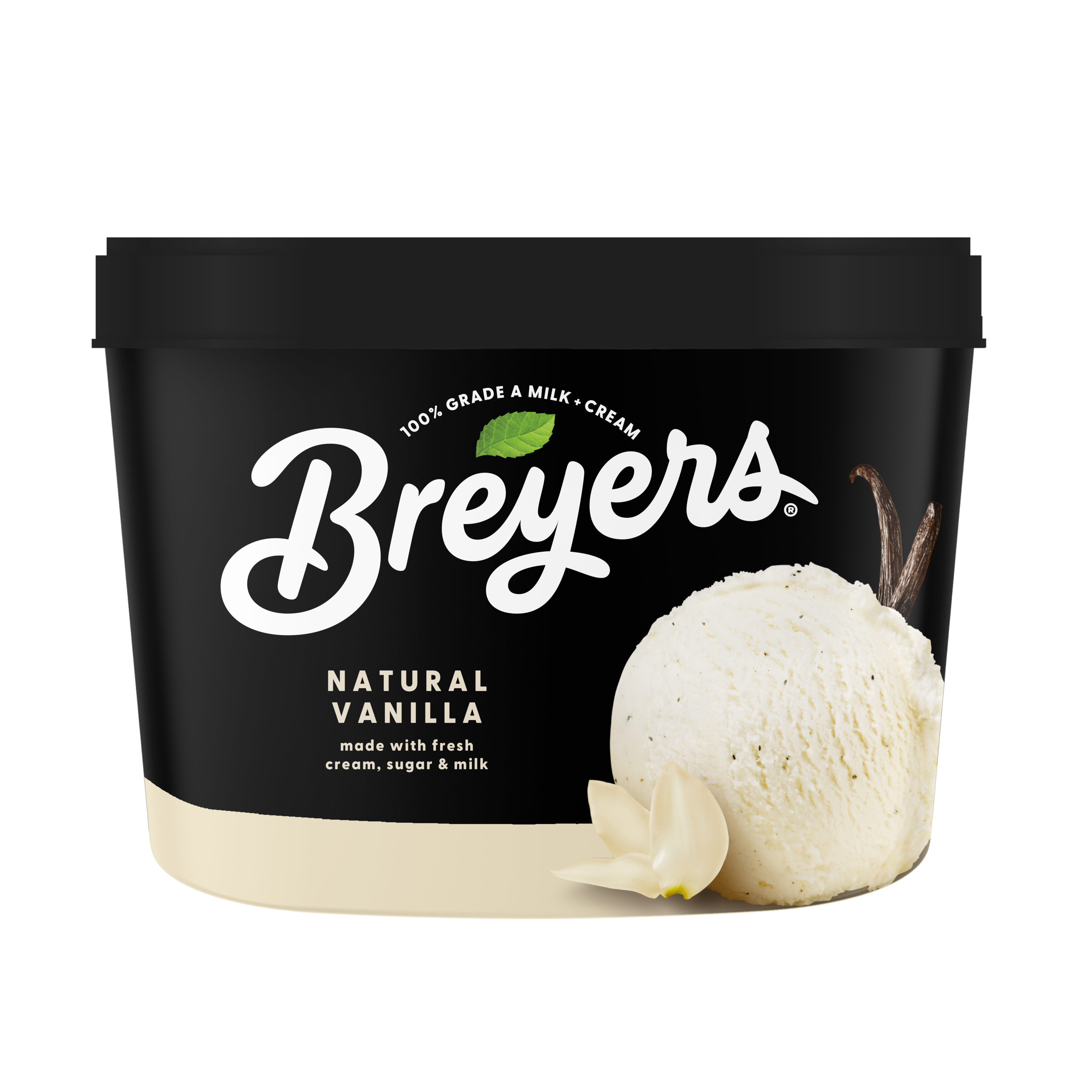 A 48 ounce tub of Breyers® Natural Vanilla simple pack image packshot