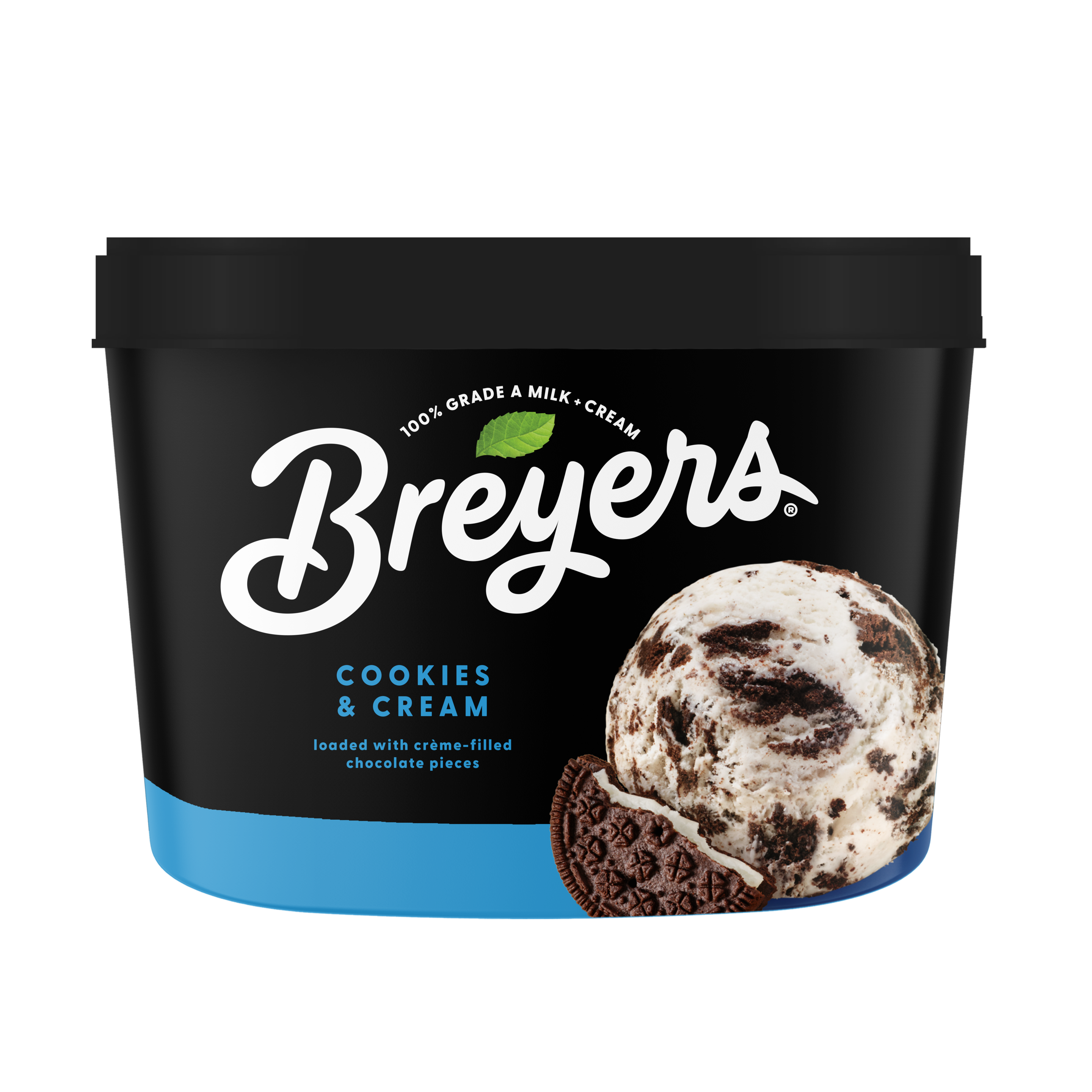 A 48 ounce tub of Breyers® Cookies & Cream simple pack image packshot