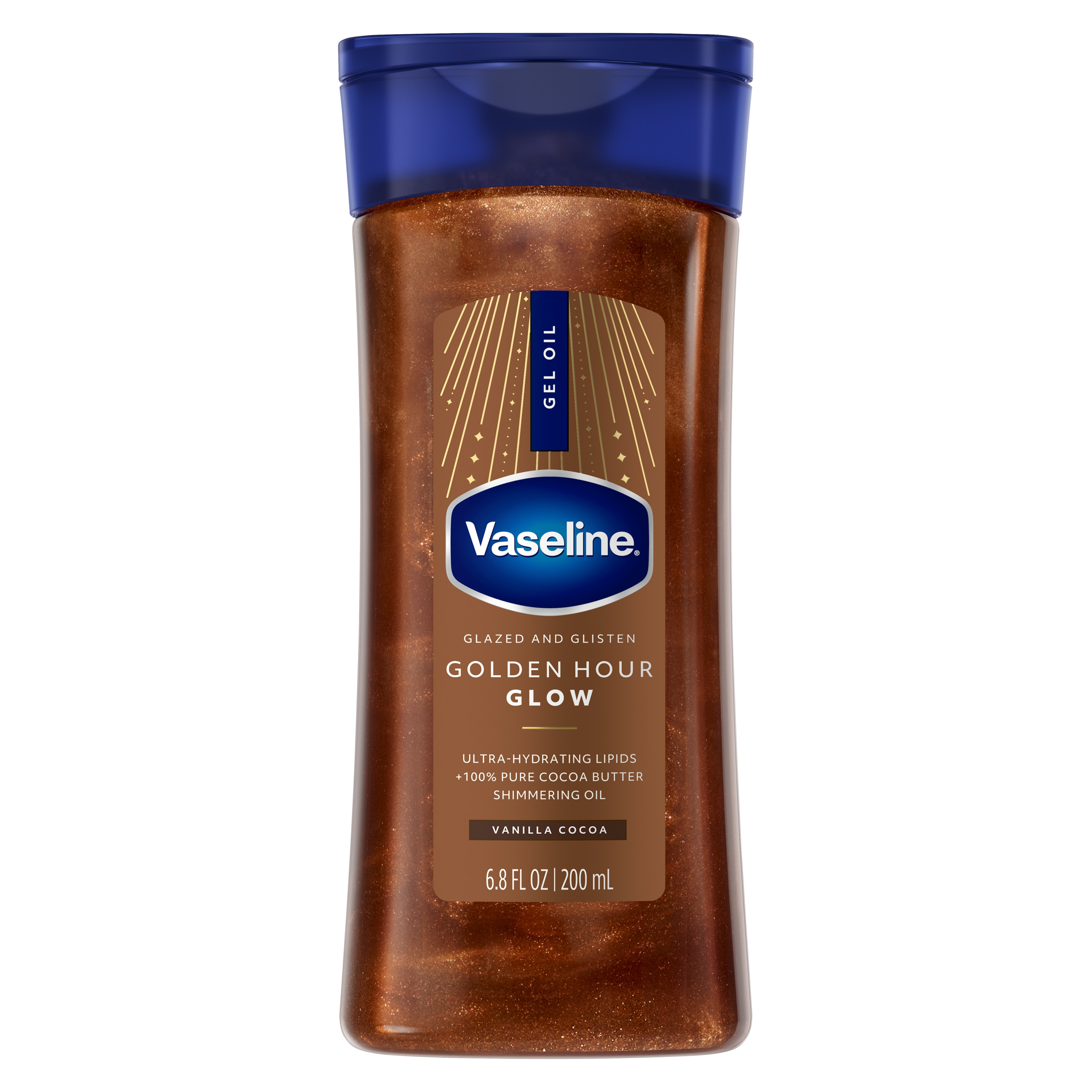 Vaseline® Golden Hour Glow Shimmer Gel Oil front of pack packshot