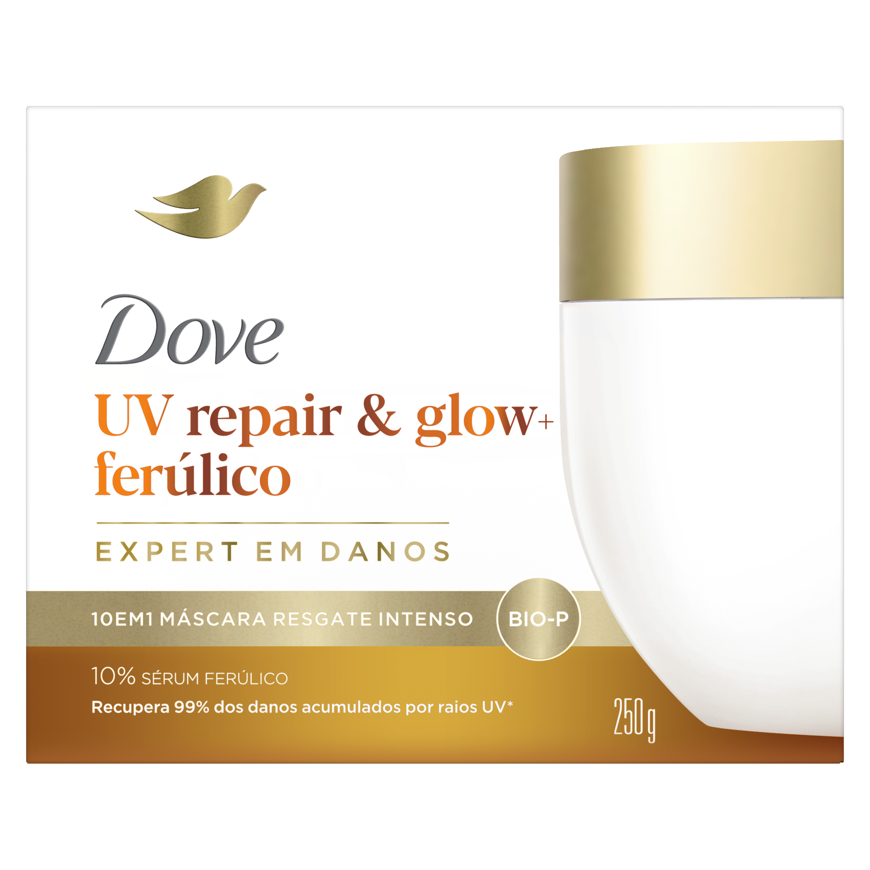 Dove Máscara Capilar 10 em 1 UV Repair & Glow + Ferúlico 250g packshot