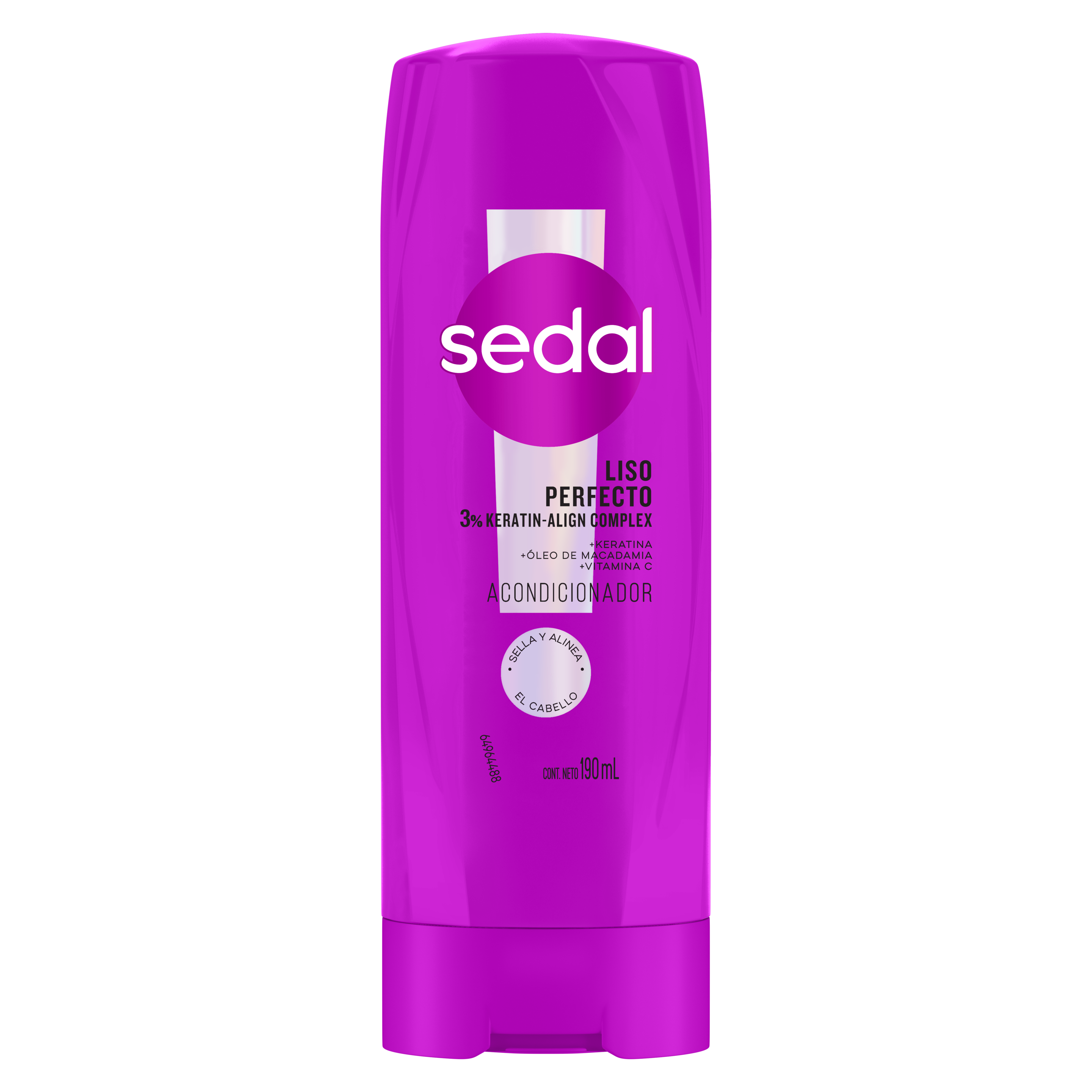 Envase Sedal color morado línea Liso Perfecto shampoo con Infusión Activa