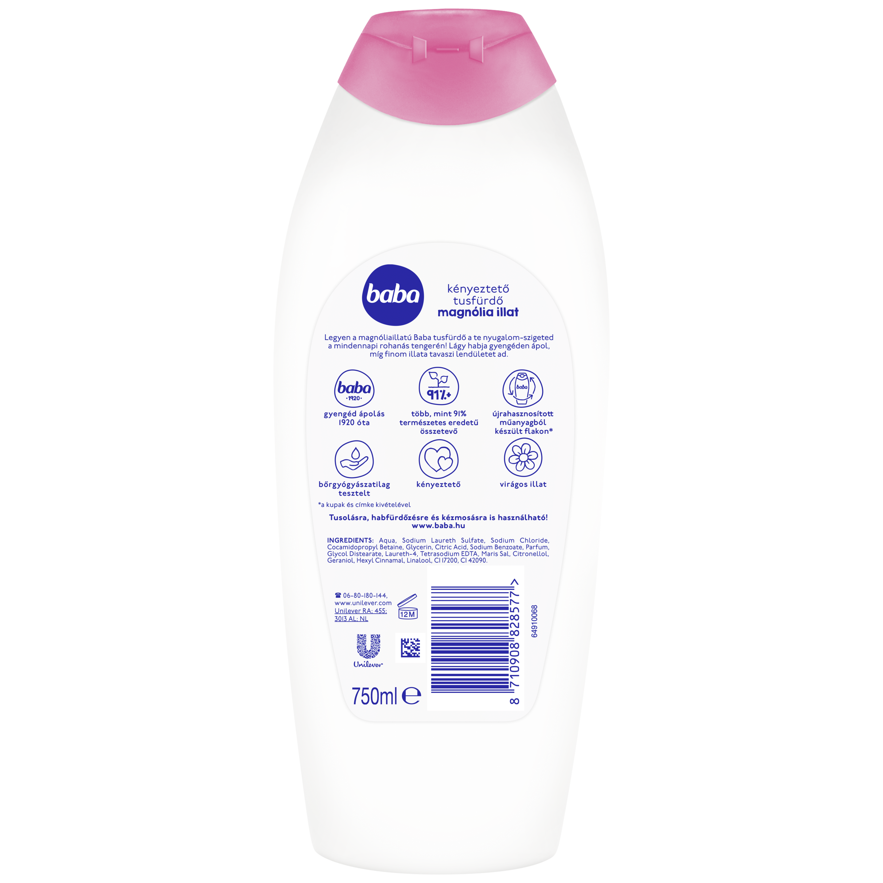 Baba kényeztető tusfürdő magnólia illat 750 ml