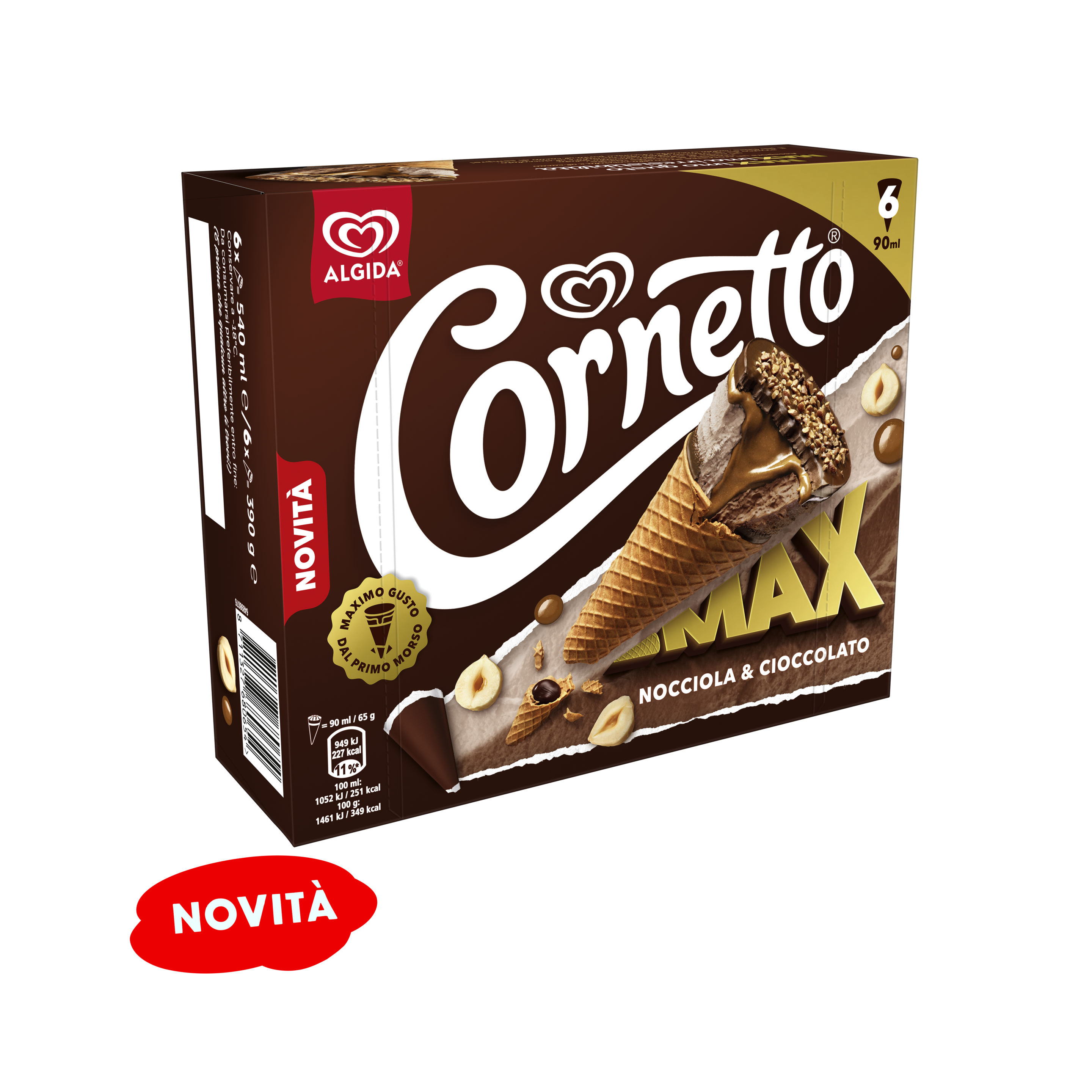 CORNETTO MAX NOCCIOLA & CIOCCOLATO X6
