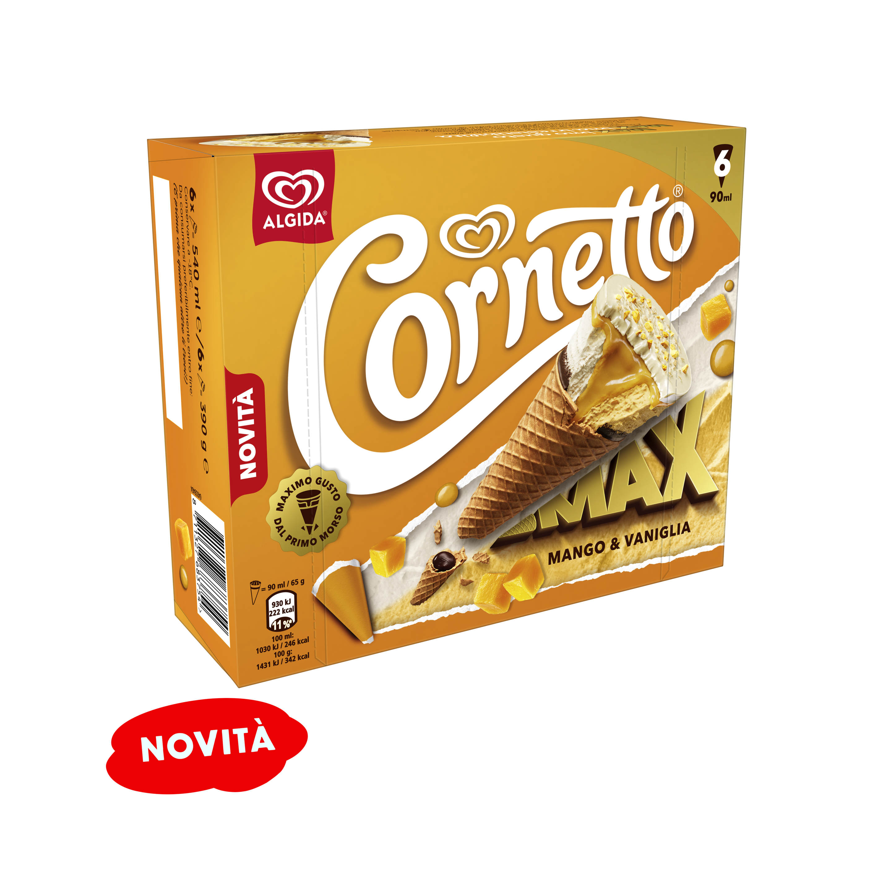CORNETTO MAX MANGO & VANIGLIA X6