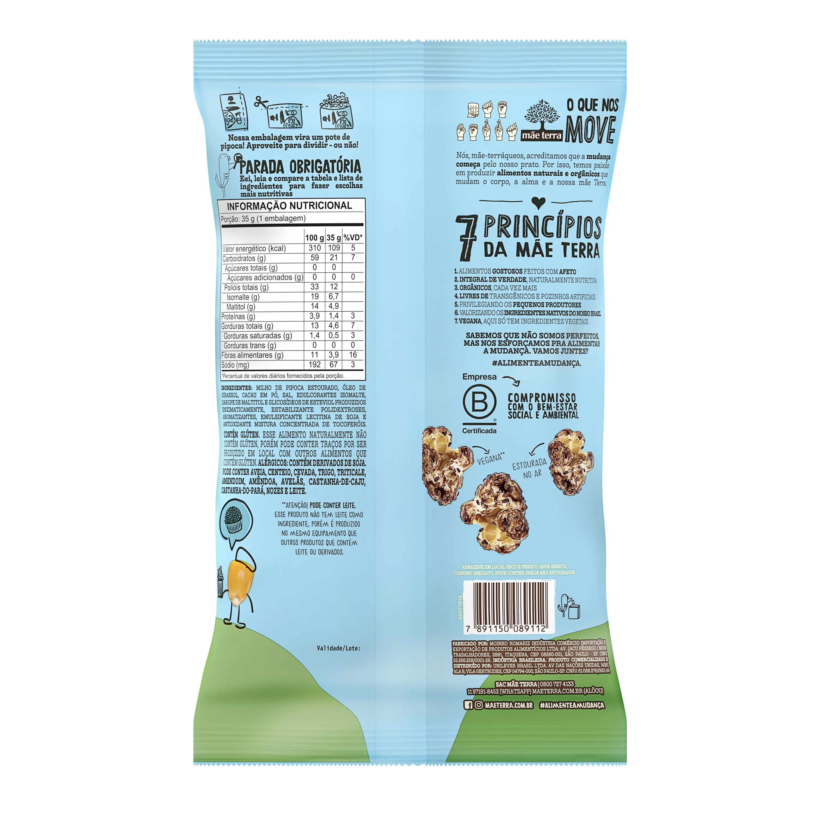 Pipoca Doce Brigadeiro Zero