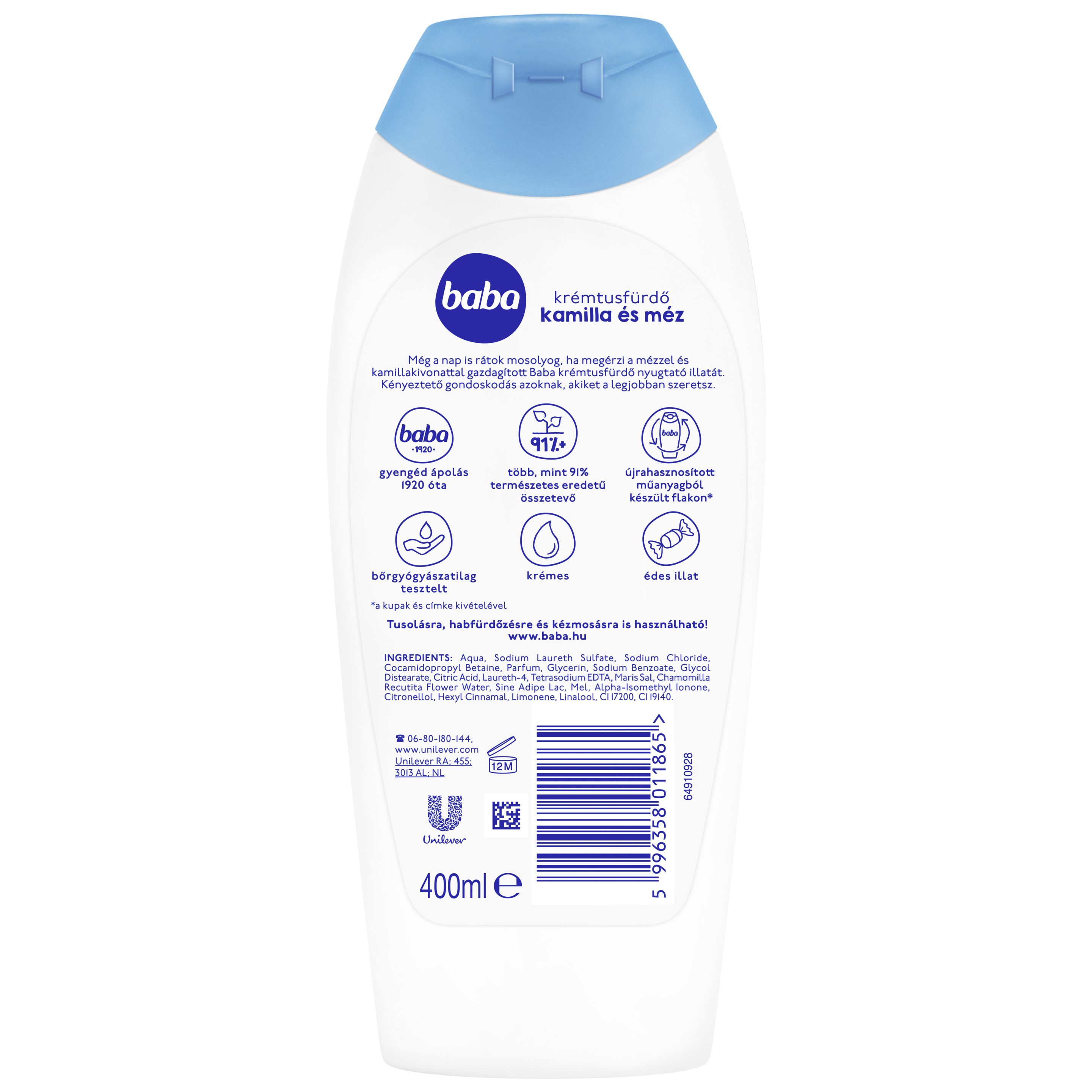 Baba krémtusfürdő kamilla és méz 400 ml