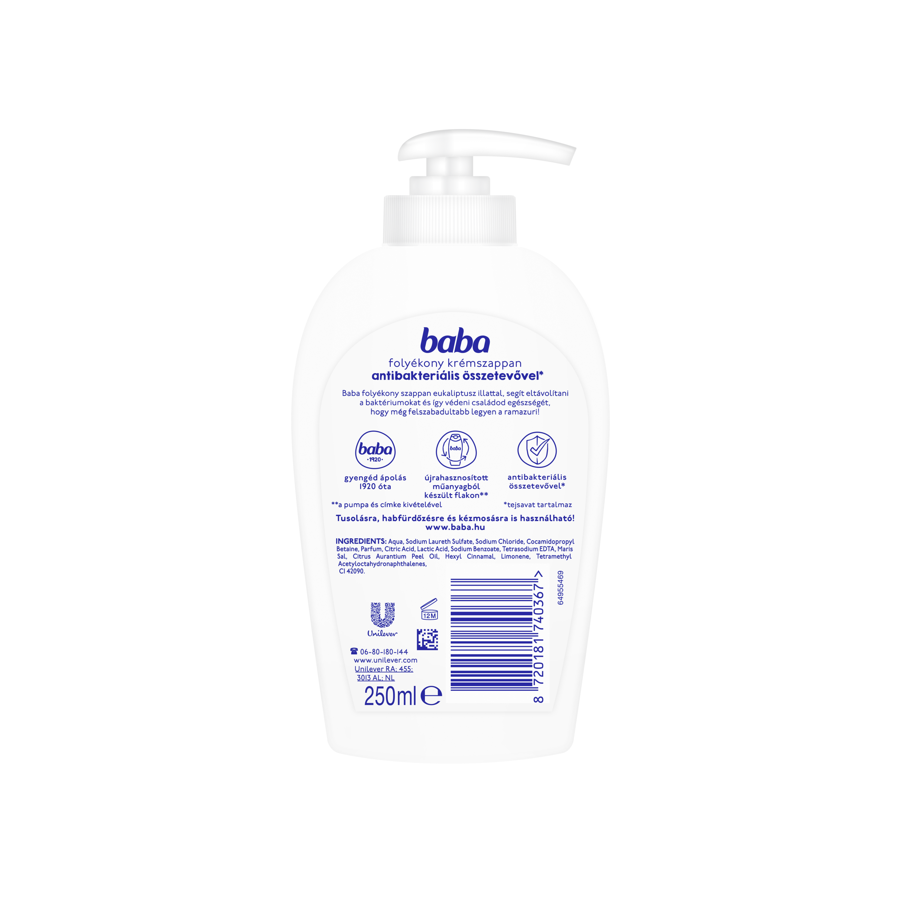 Baba folyékony szappan antibakteriális* eukaliptusz 250 ml