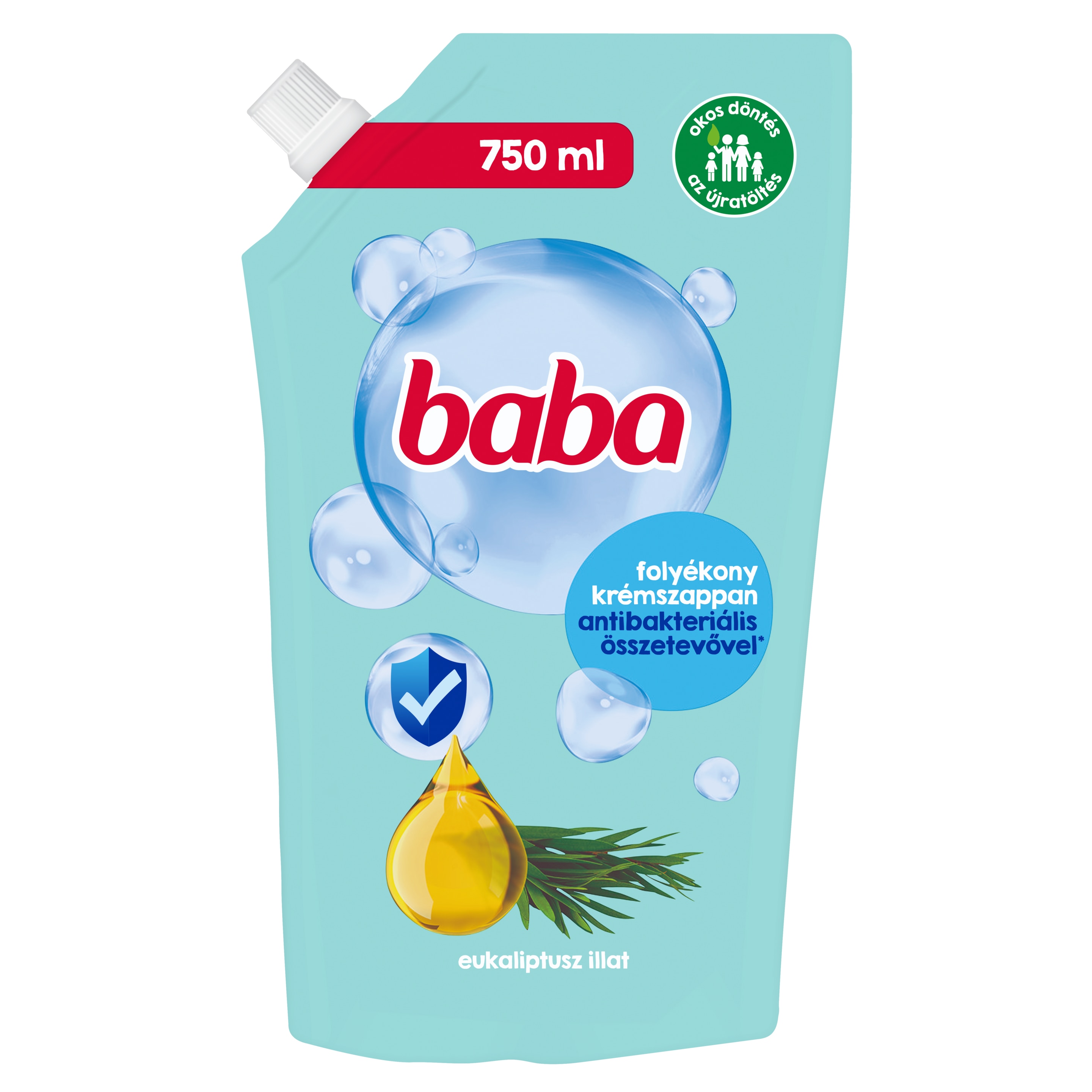 Baba folyékony szappan utántöltő antibakteriális* eukaliptusz 750 ml