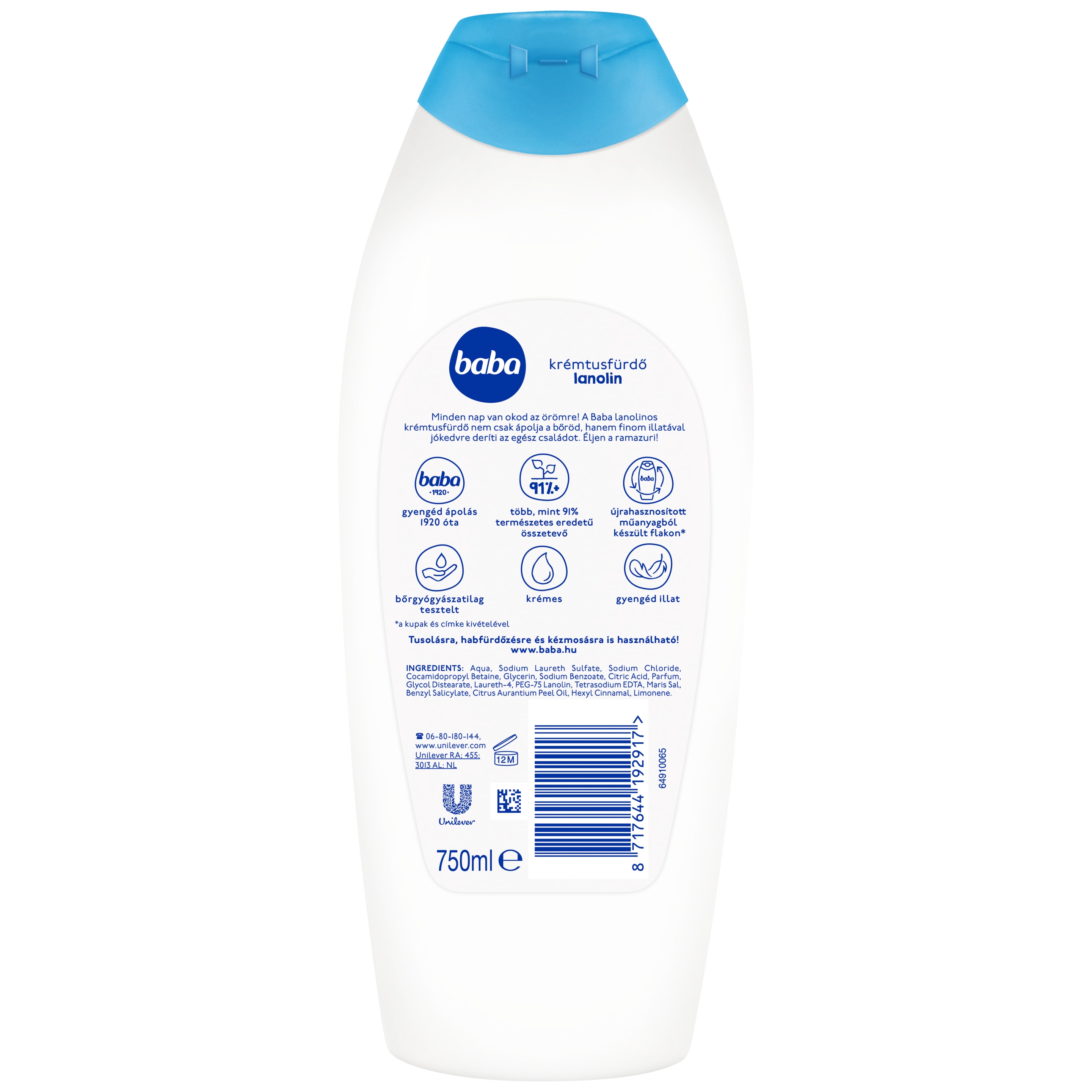 Baba krémtusfürdő lanolin 750 ml