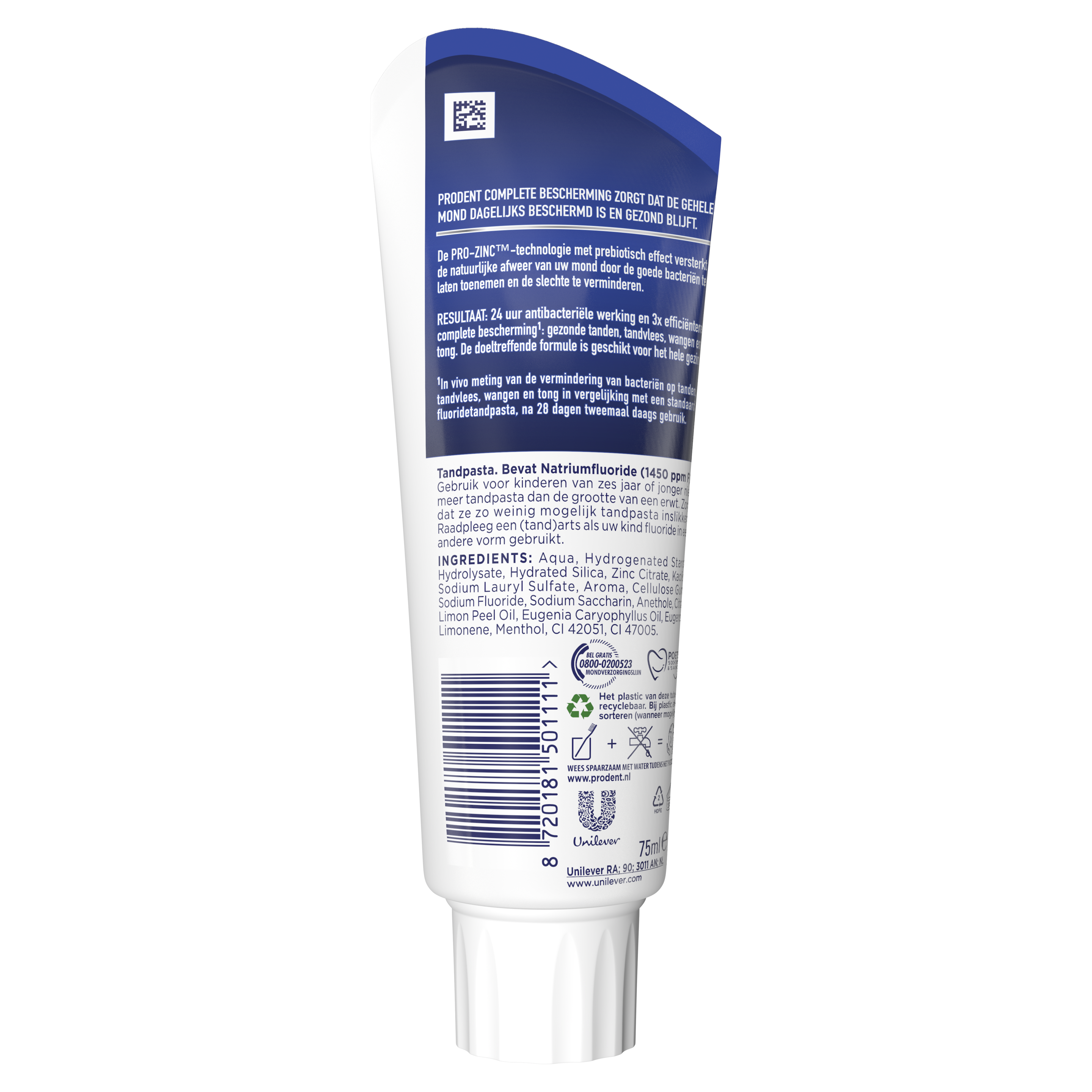 Prodent Complete Bescherming 75 ml - Achterkant tube