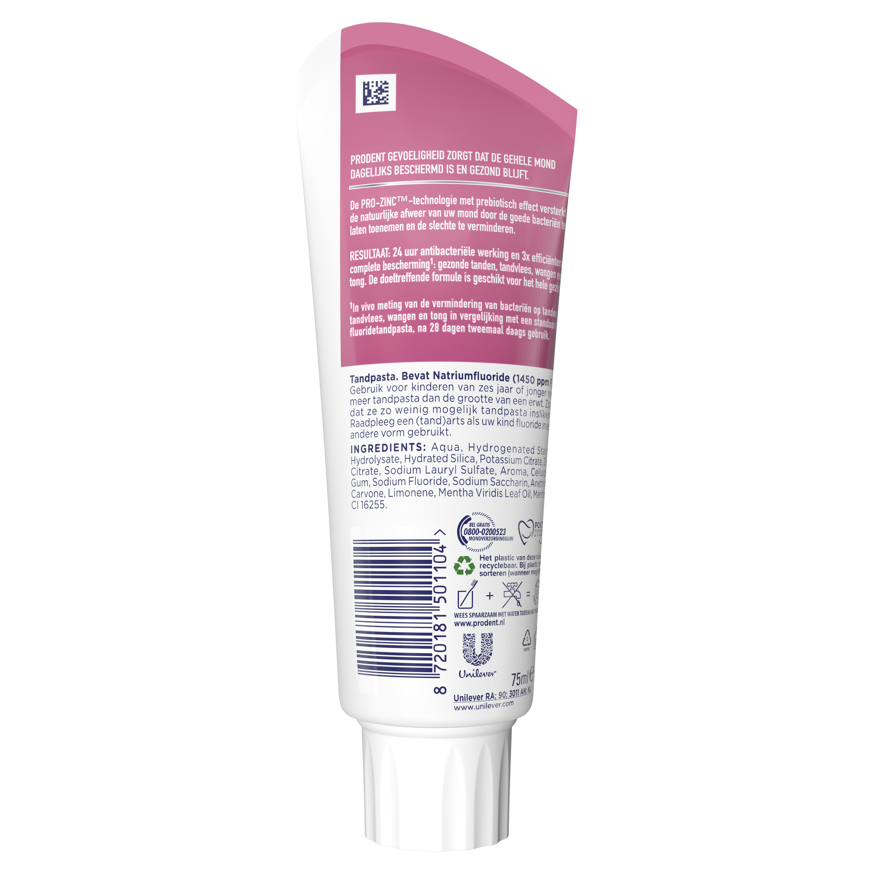 Prodent Gevoeligheid 75 ml - Achterkant tube