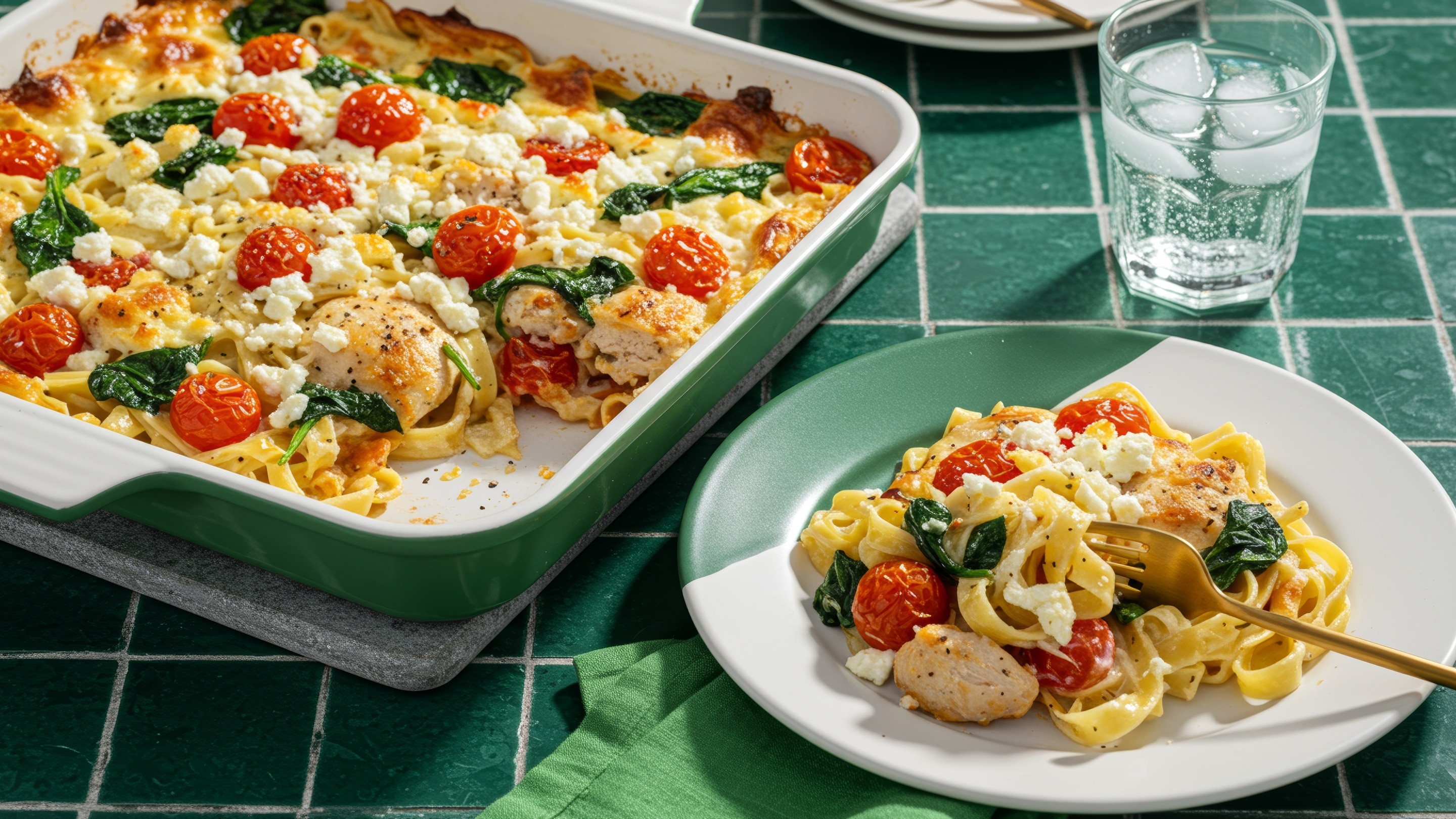 Chicken Feta Pasta Bake