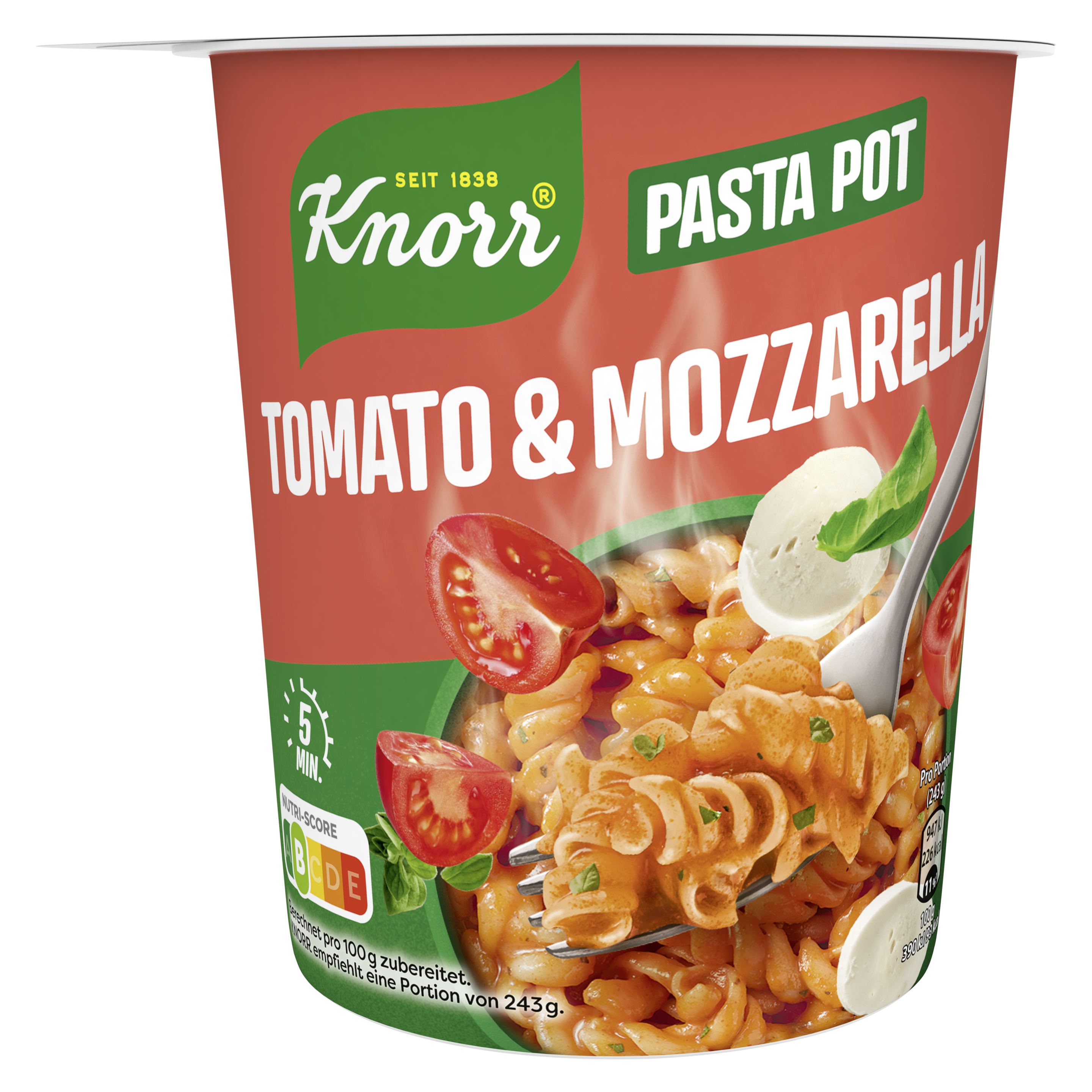 Knorr Pasta Snack Pot Tomato & Mozzarella 72g Becher