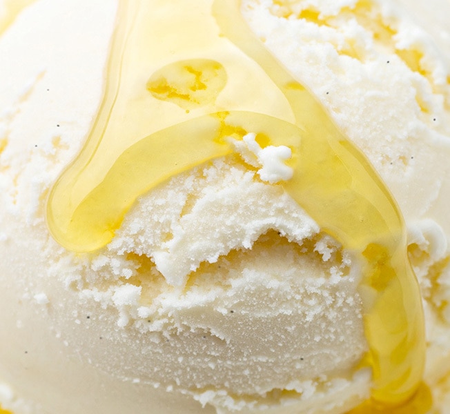 Breyers Natural Vanilla topped with olive oil