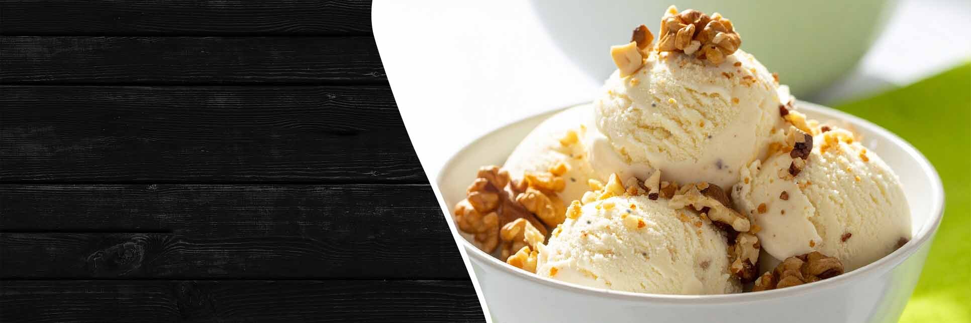 Scoops of Breyers ice cream topped with crunchy nuts