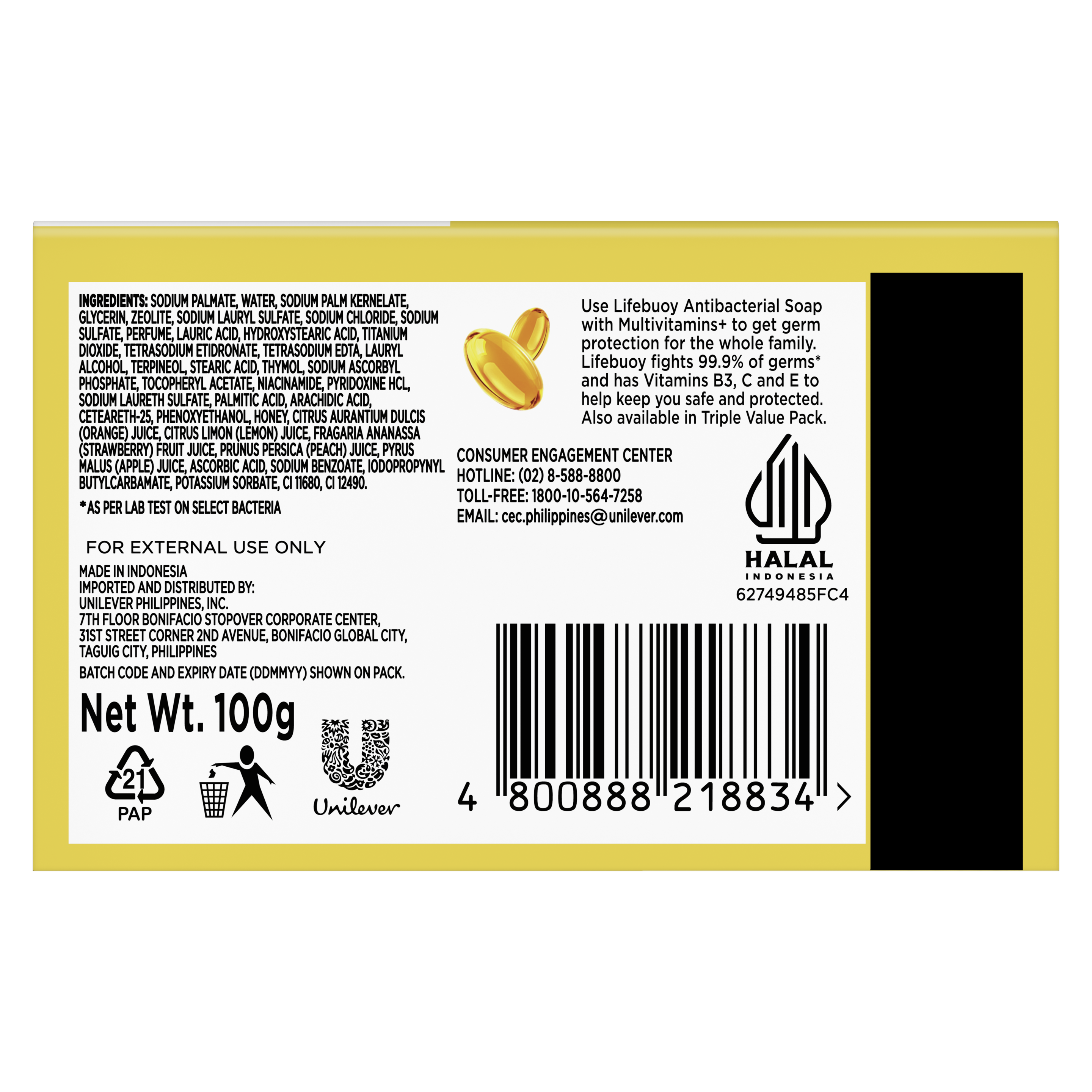 Lifebuoy Antibacterial Bar Soap with Multivitamins+ Lemon Fresh