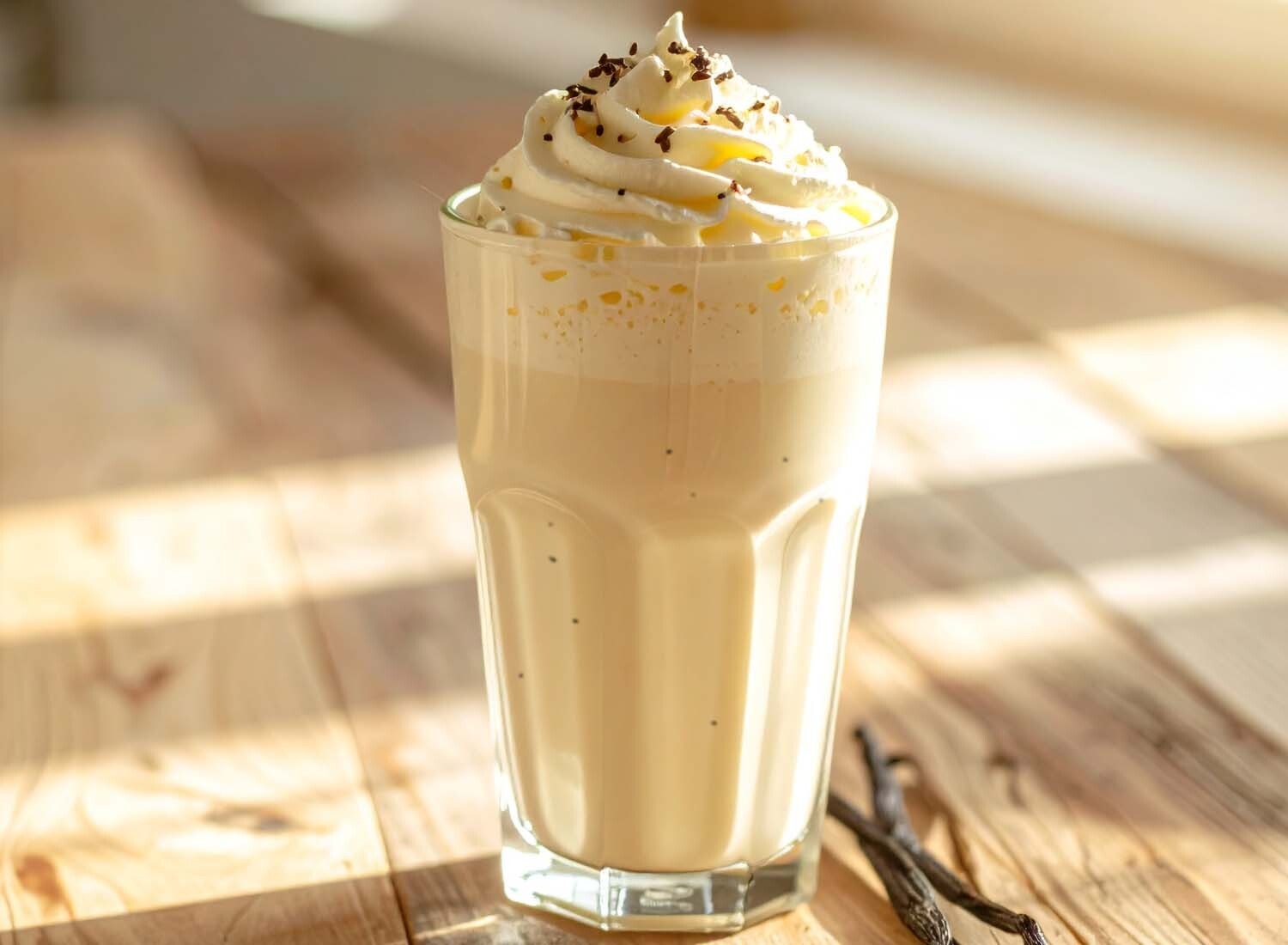 Classic vanilla milkshake in a glass