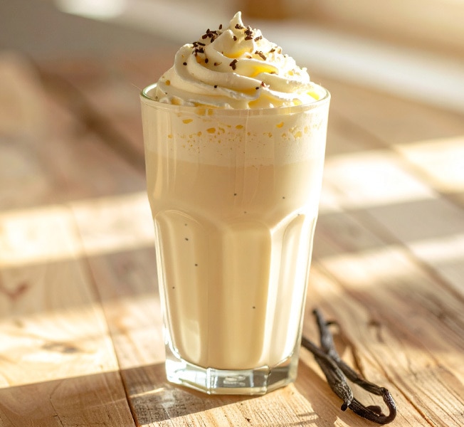 Classic Vanilla Milkshake made with Breyers ice cream