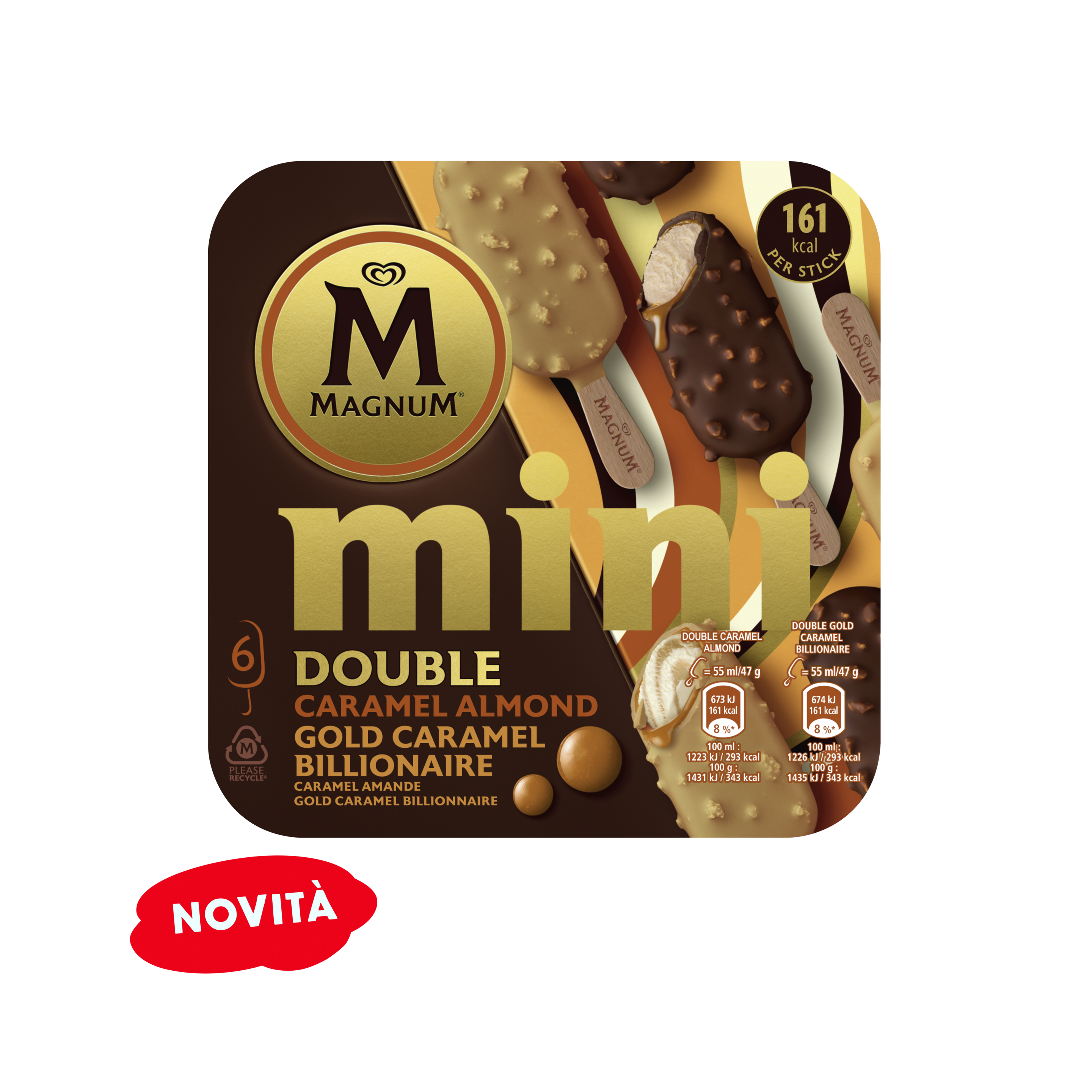 Magnum Mini Double Caramel Almond & Gold Billionaire x6