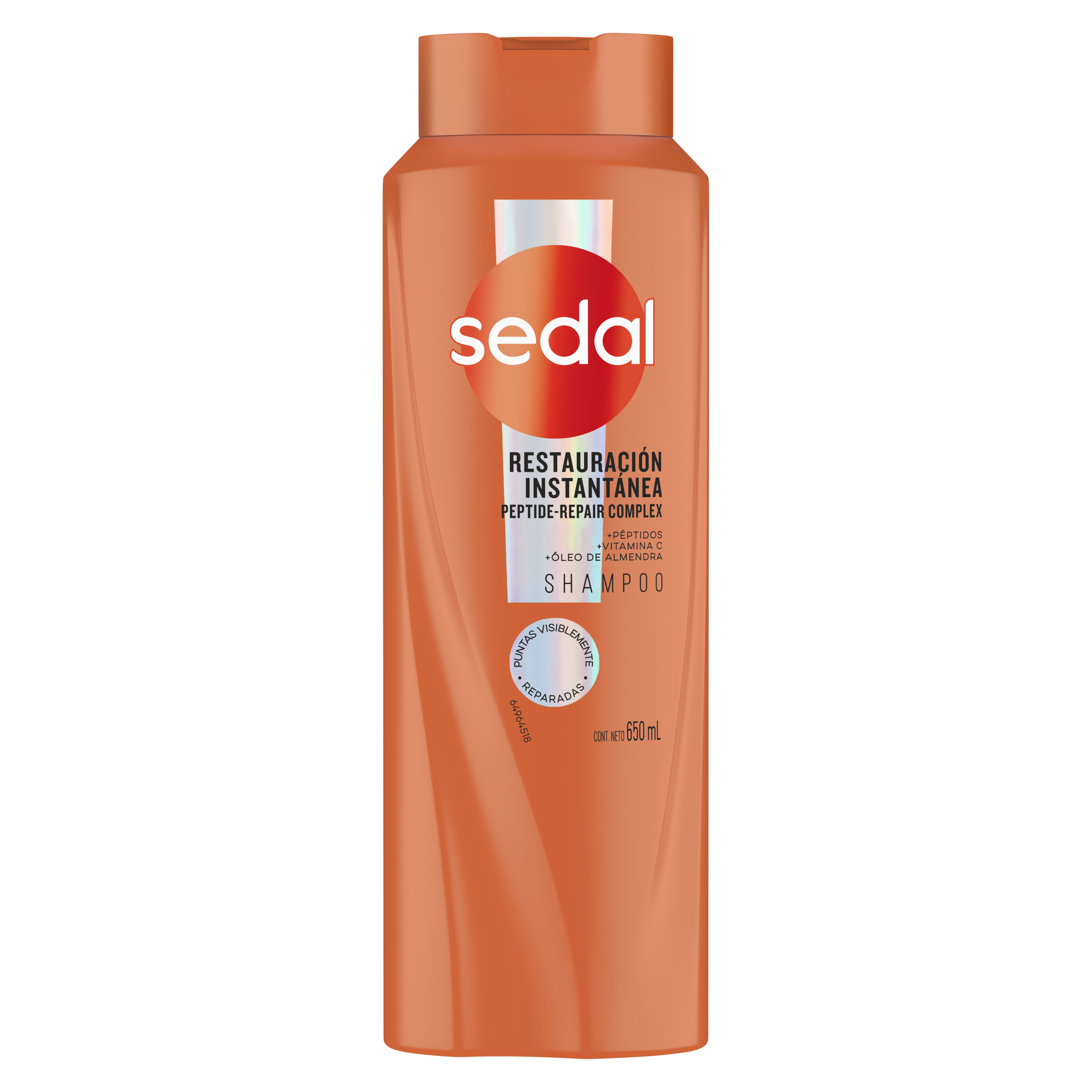 Envase línea Sedal Restauración Instantánea Infusión Activa Shampoo 650ml