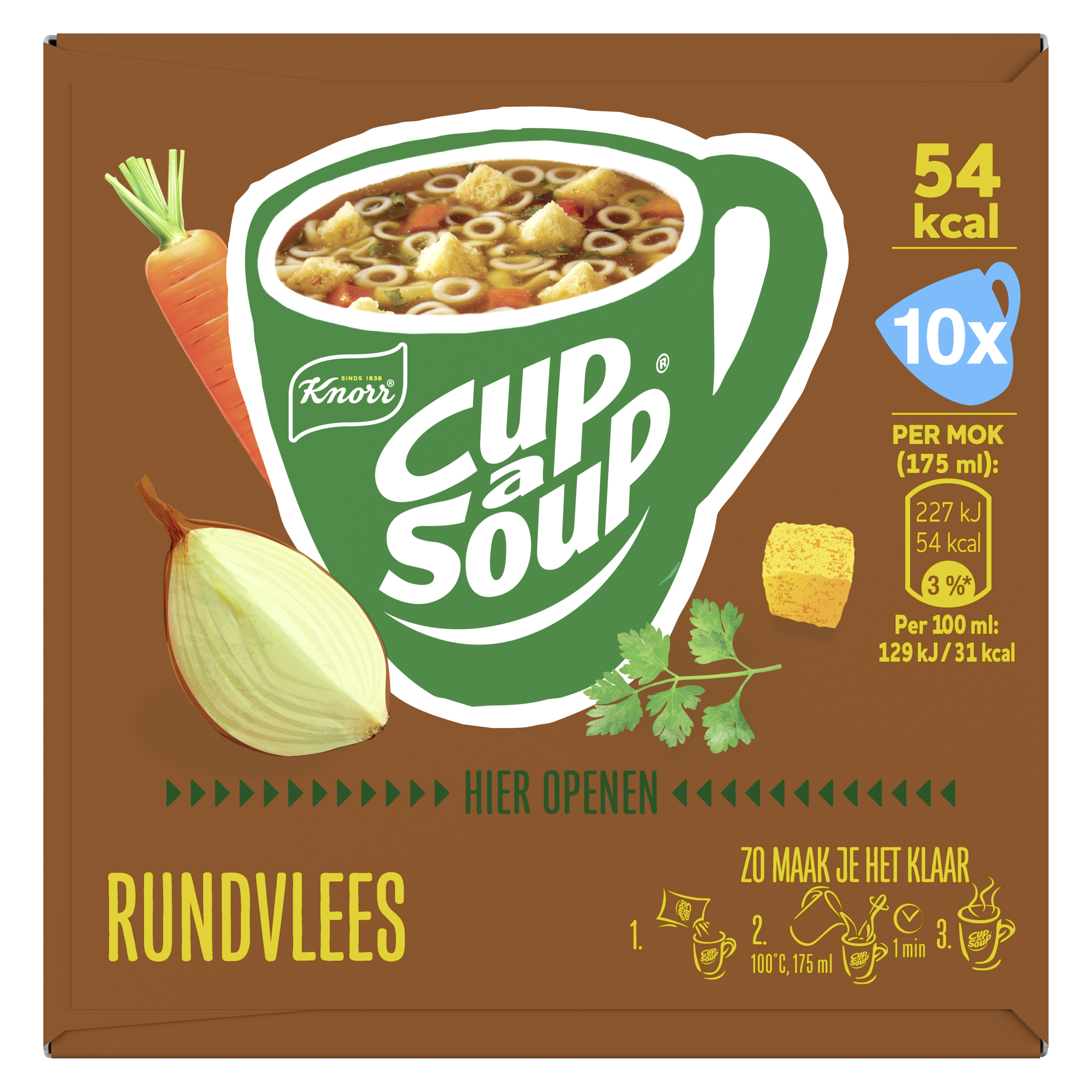Knorr  Cup-a-Soup Rundvlees 10 x 175 ml packshot