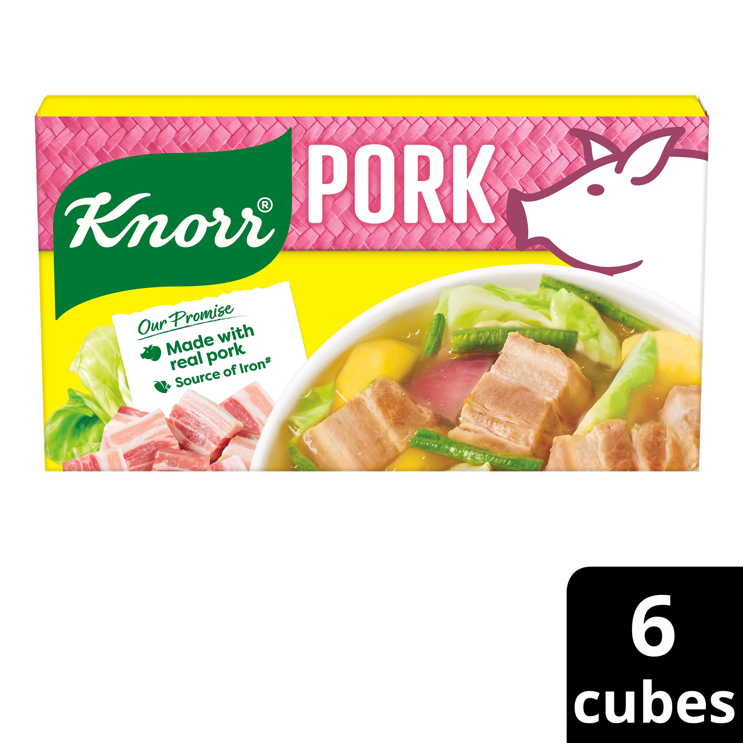 KNORR    Pork Broth Cubes made with real pork 60g packshot