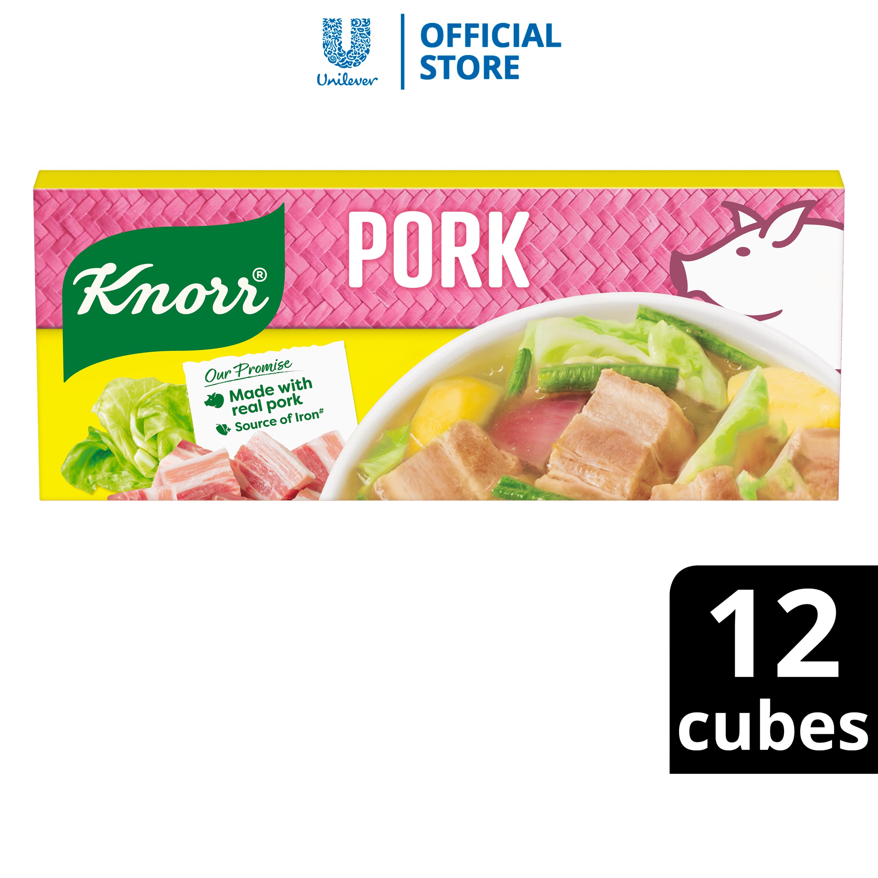 KNORR  Pork Broth Cubes Pork Broth Cubes Pork Broth Cubes made with real pork 120g packshot