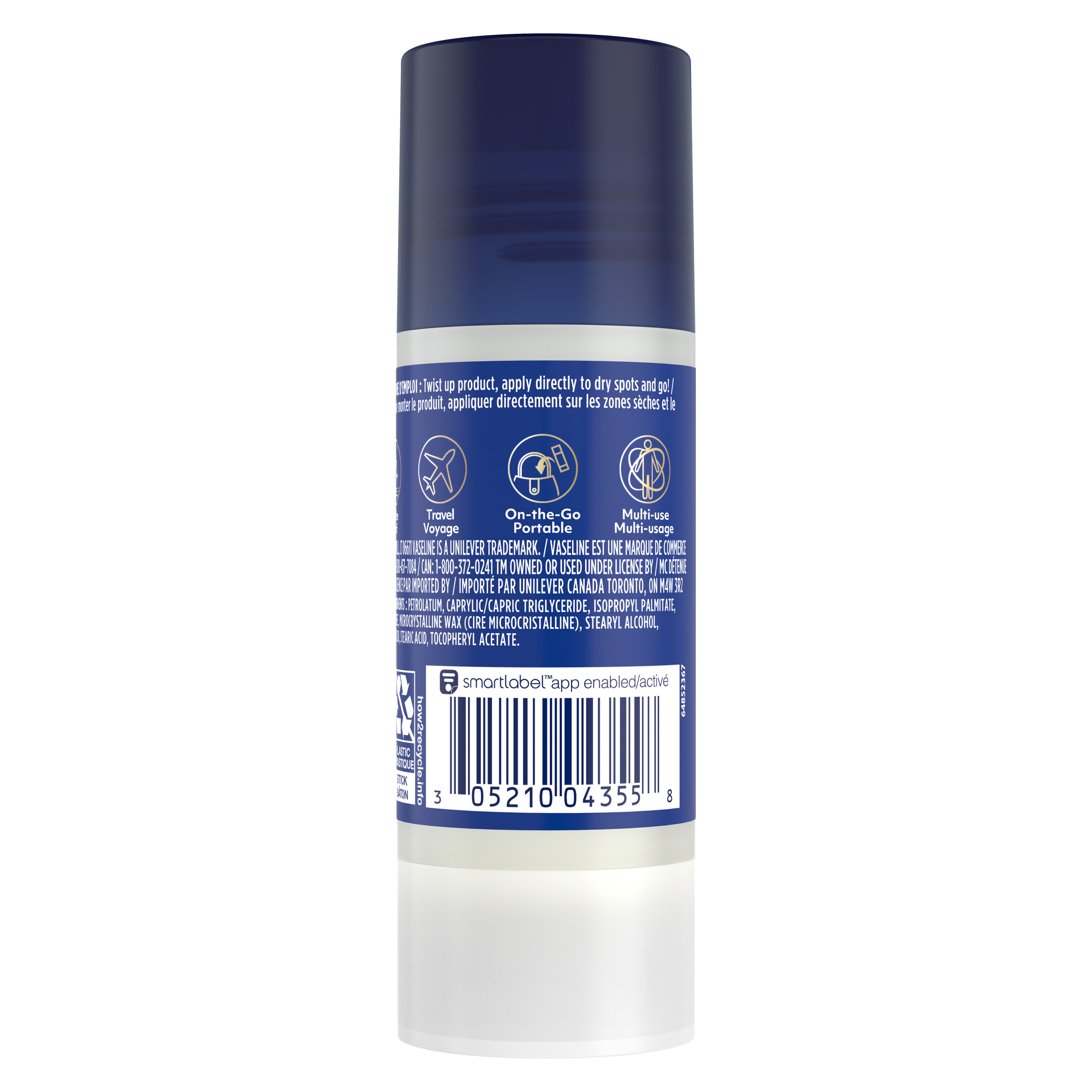 Vaseline All-Over Body Balm Jelly Stick back of pack