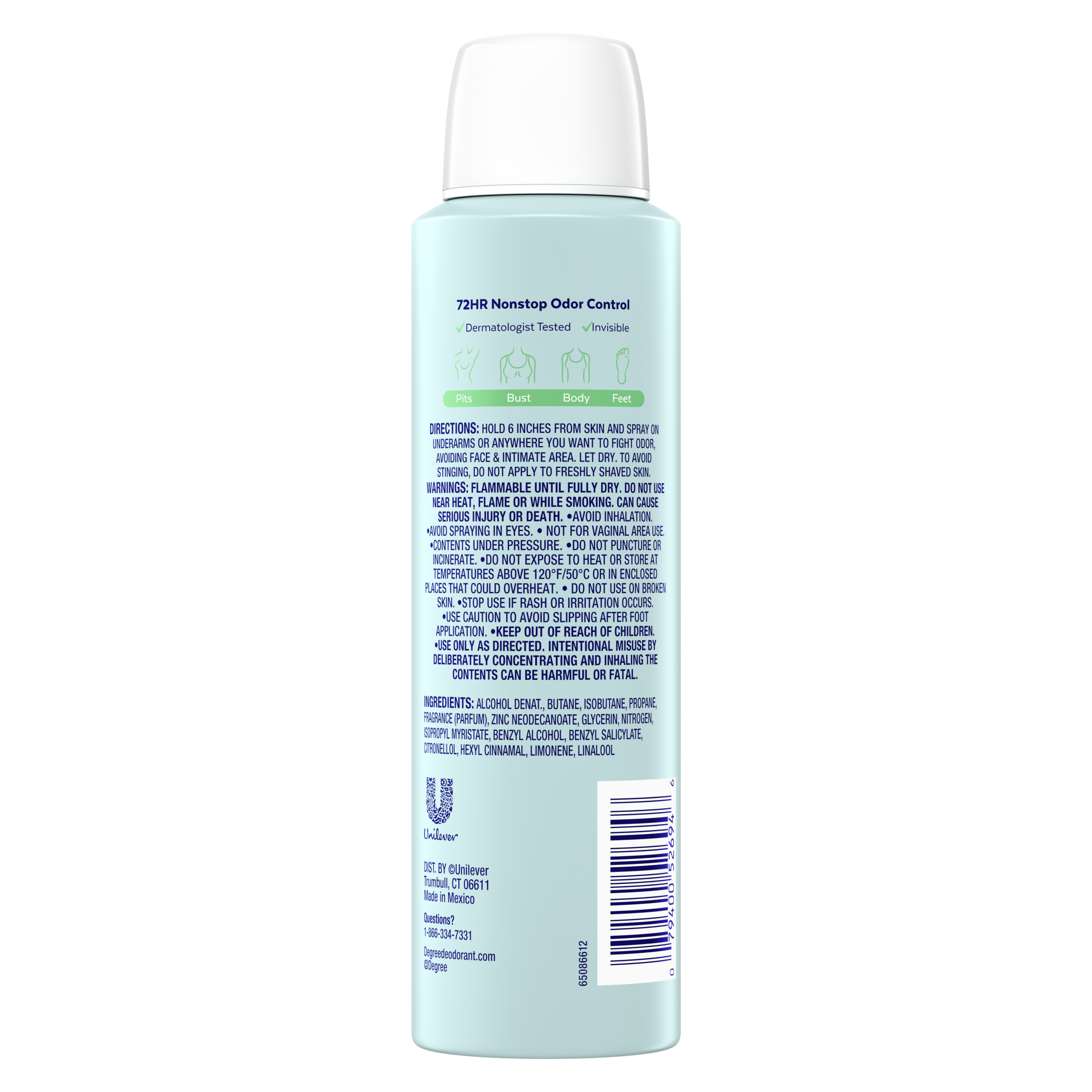 Cucumber & Melon Whole Body Deodorant Spray For Women, Aluminum Free