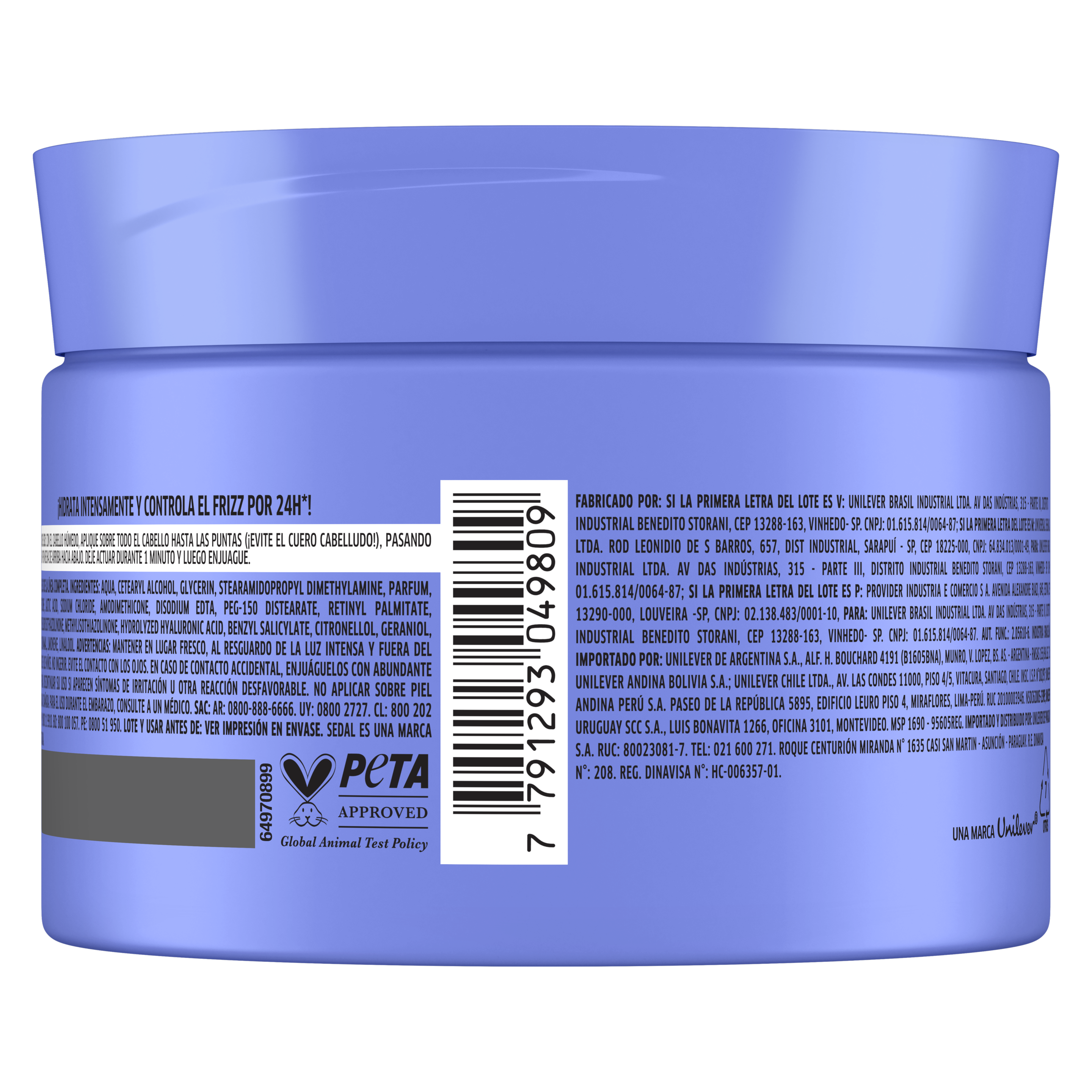 Sedal Ácido Hialurónico + Vitamina A Máscara de tratamiento