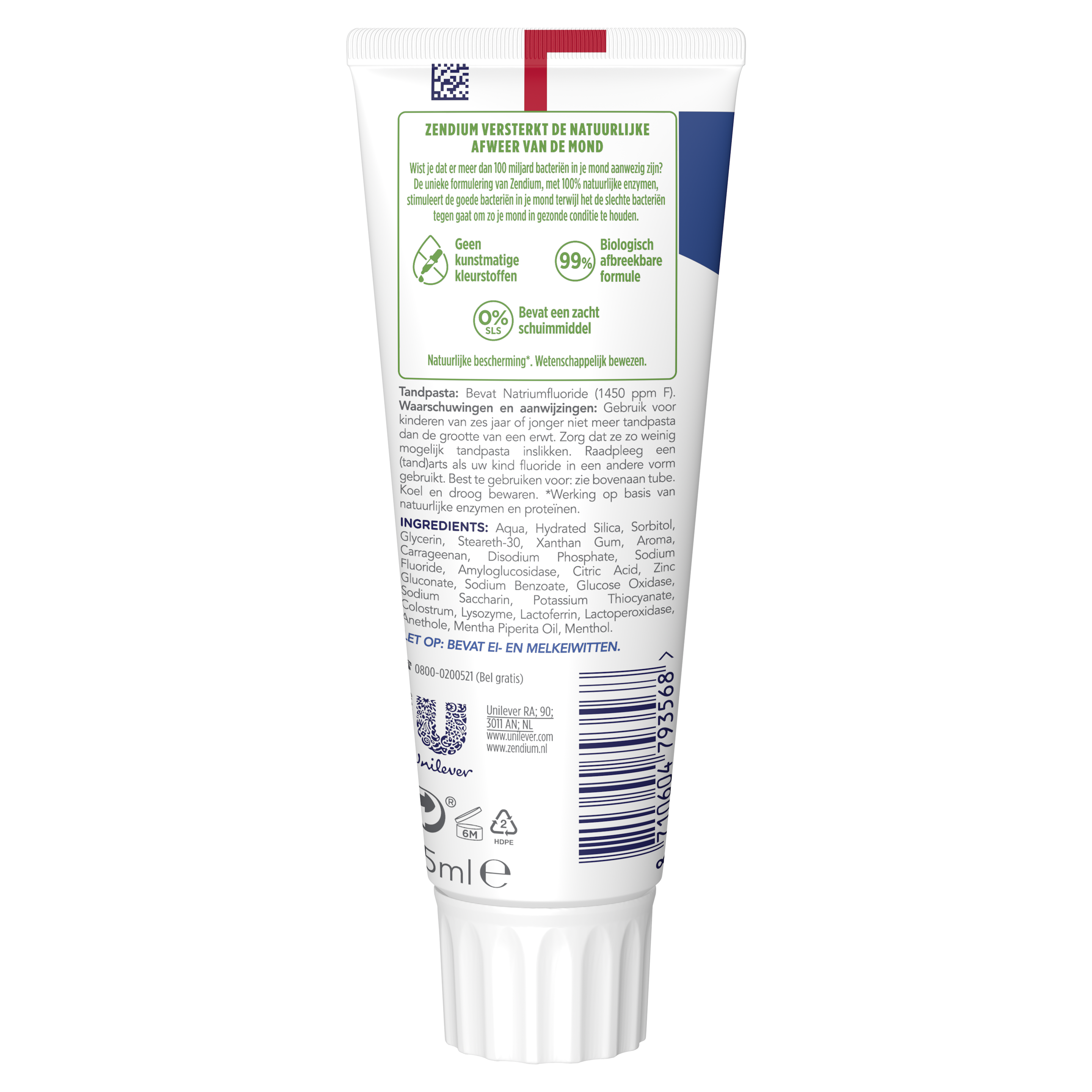 Zendium Classic Tandpasta 75 ml back