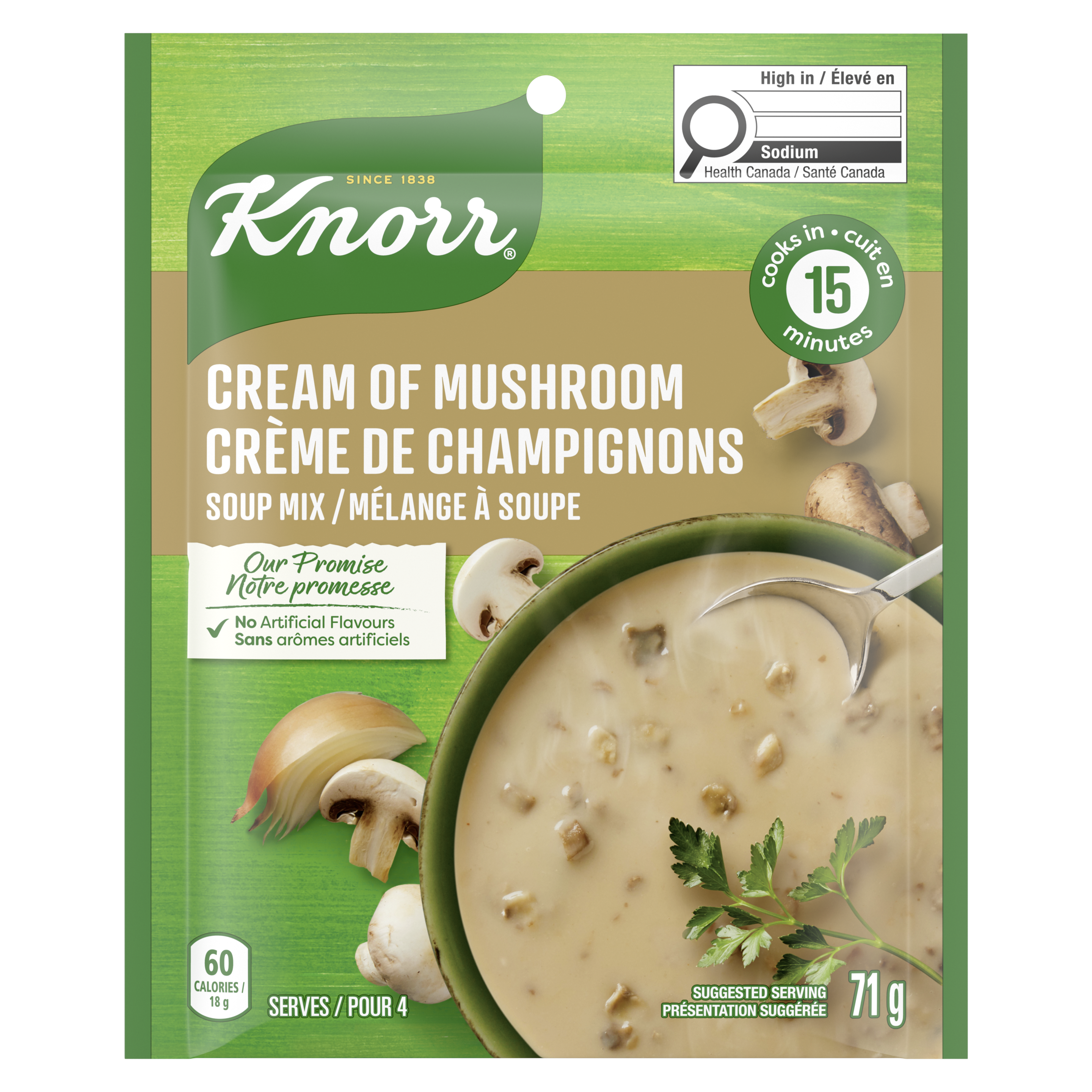 Soupe crème de champignons packshot
