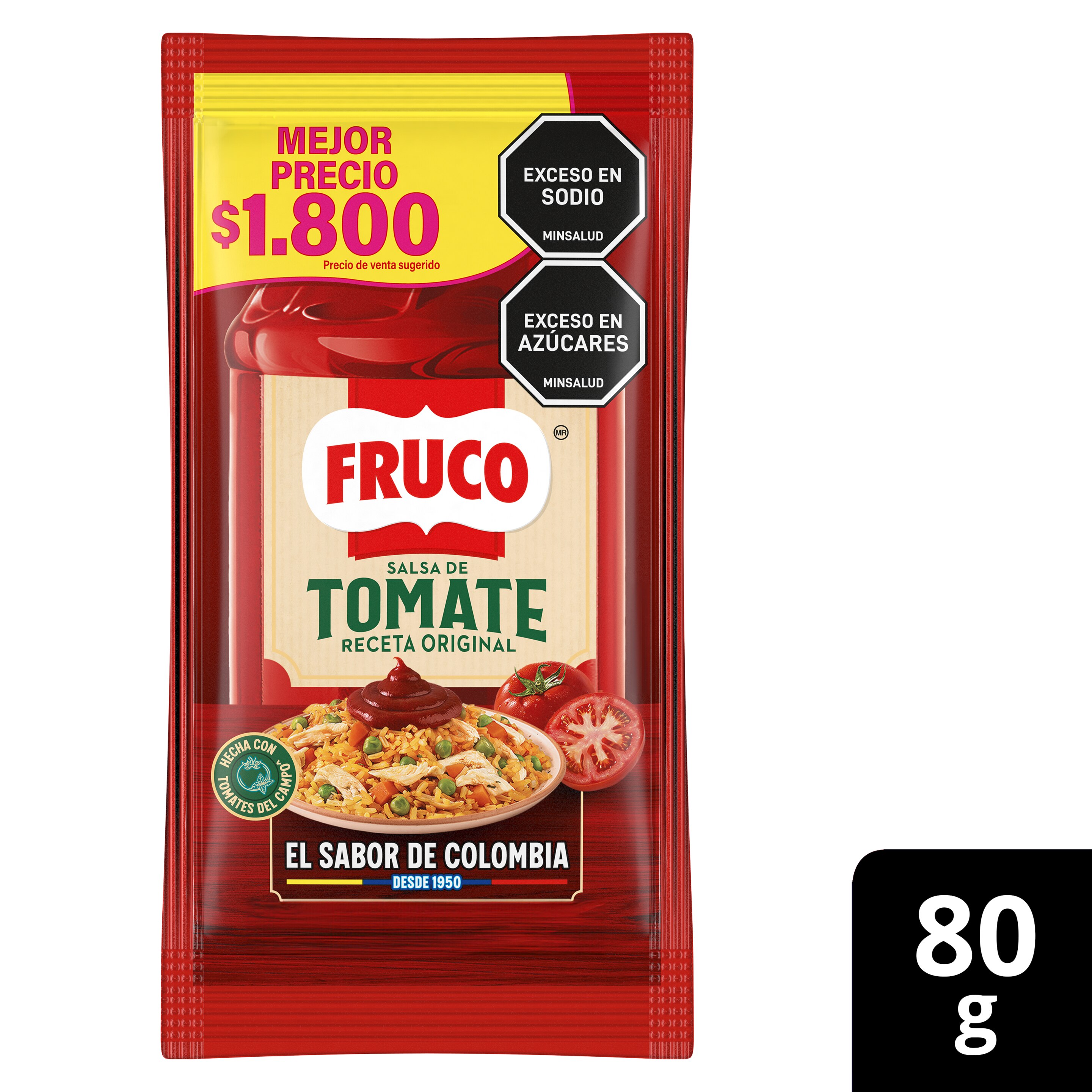 FRUCO  Salsa de Tomate  sachet x 12unidades  80gr packshot