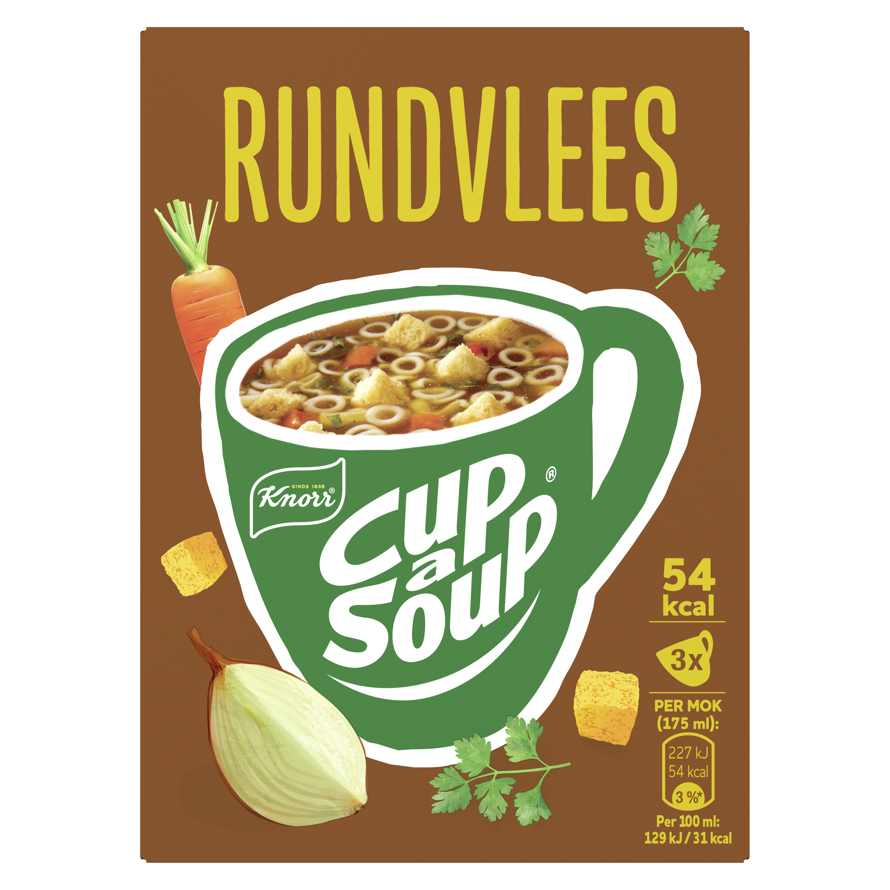 Knorr  Cup-a-Soup Rundvlees 3 x 175 ml