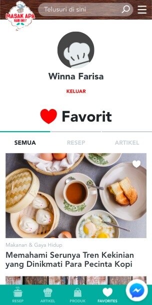 Favorit: Fitur Terbaru dari Masak Apa Hari Ini