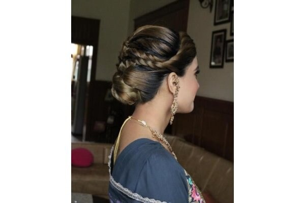 bun hairstyle Bejeweled updos for brides brown hair