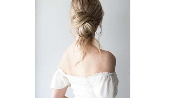 bun hairstyle Bejeweled updos for brides brown hair