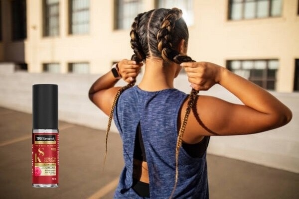 How to Stay Cool During the Summer with Long Hair brown TRESemmé Keratin Smooth Serum braids