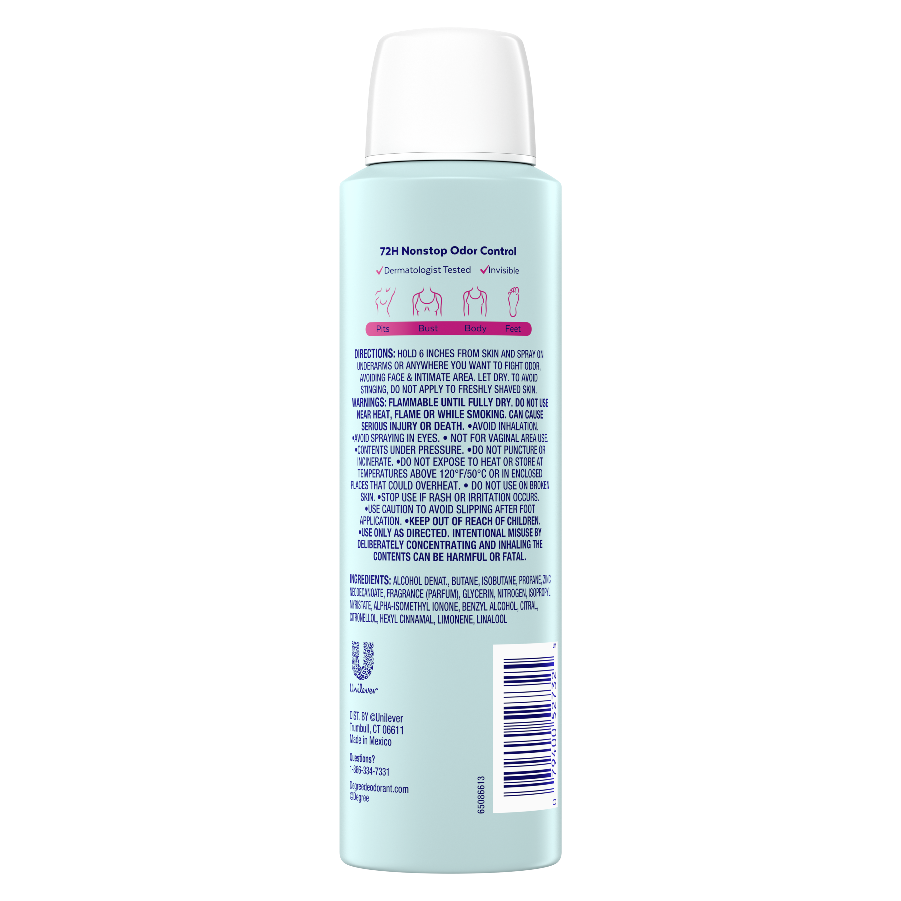 Rose & Waterlily Whole Body Deodorant Spray For Women, Aluminum Free