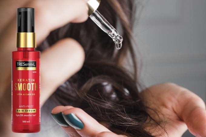 Apply hair serum